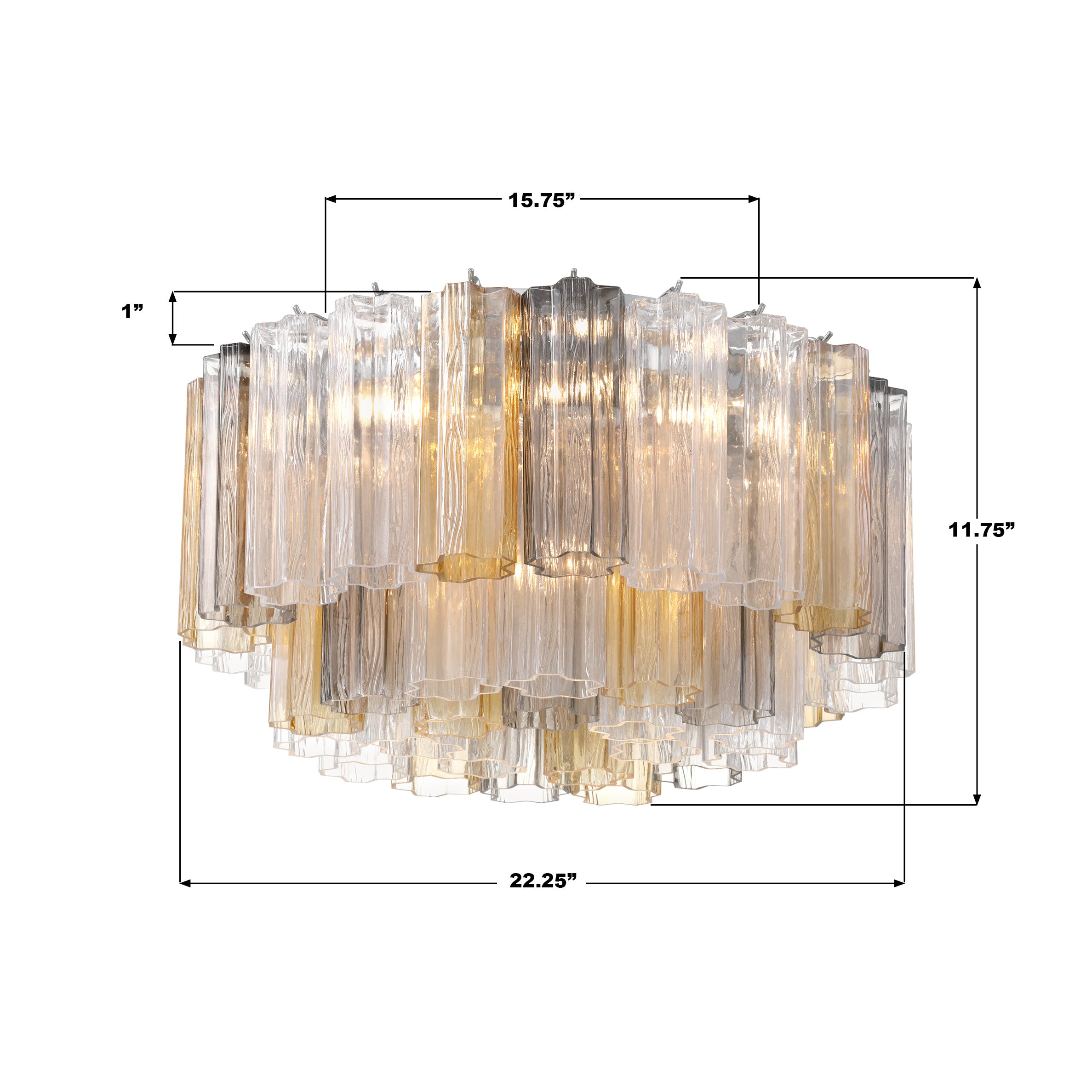 Crystorama Addis ADD-321-CH-AU – 22.25 Inch – 7 Light – Semi Flush Mount Light – Polished Chrome – Damp Rated