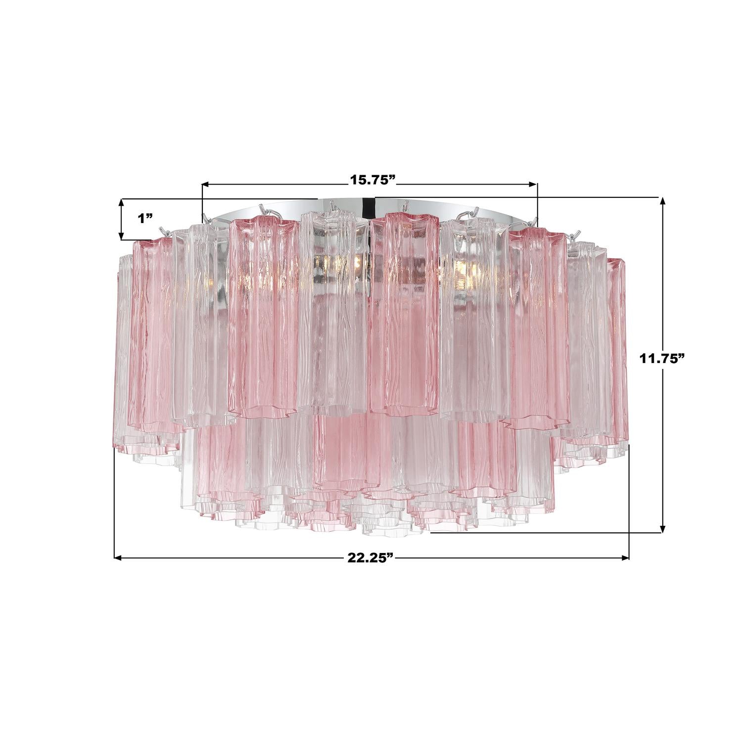 Crystorama Addis ADD-321-CH-SP – 22.25 Inch – 7 Light – Semi Flush Mount Light – Polished Chrome – Damp Rated