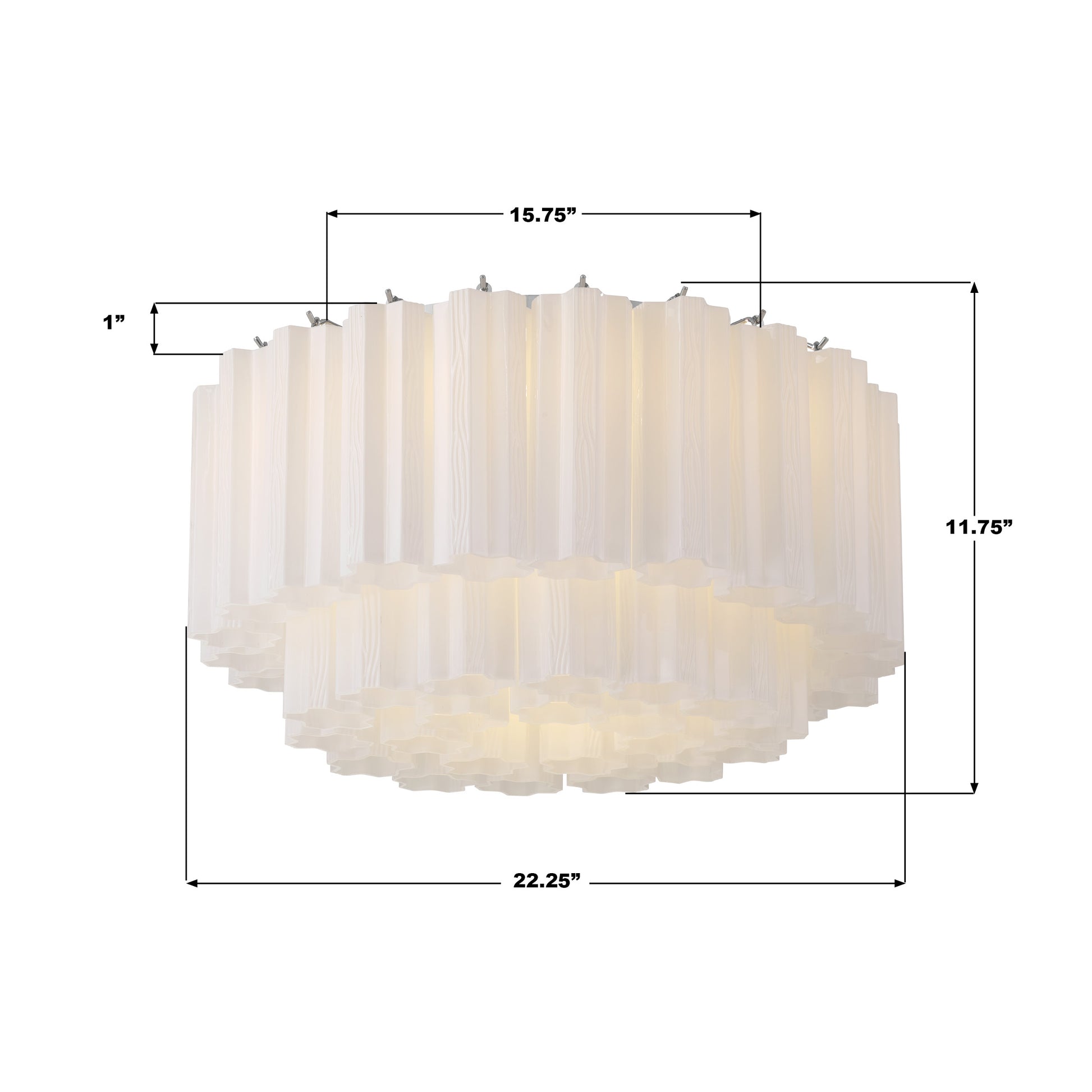 Crystorama Addis ADD-321-CH-WH – 22.25 Inch – 7 Light – Semi Flush Mount Light – Polished Chrome – Damp Rated