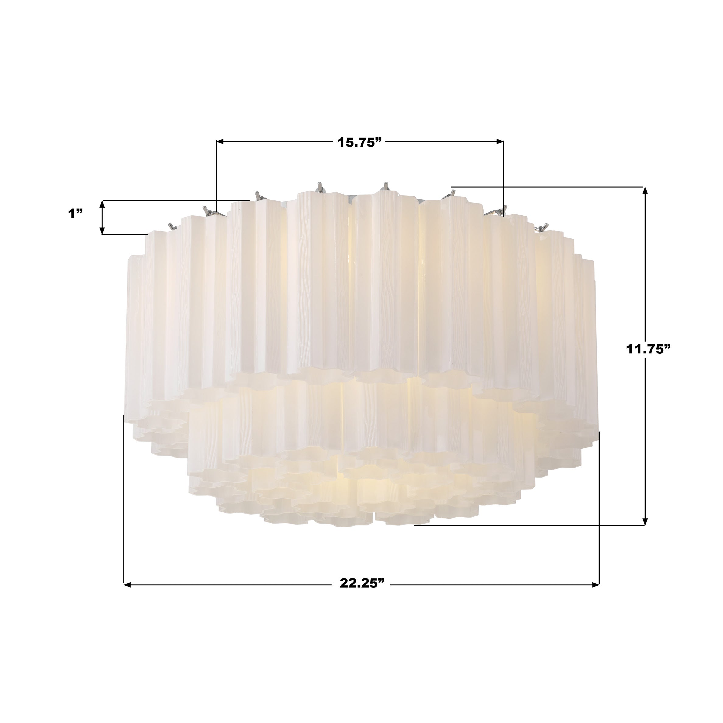 Crystorama Addis ADD-321-CH-WH – 22.25 Inch – 7 Light – Semi Flush Mount Light – Polished Chrome – Damp Rated