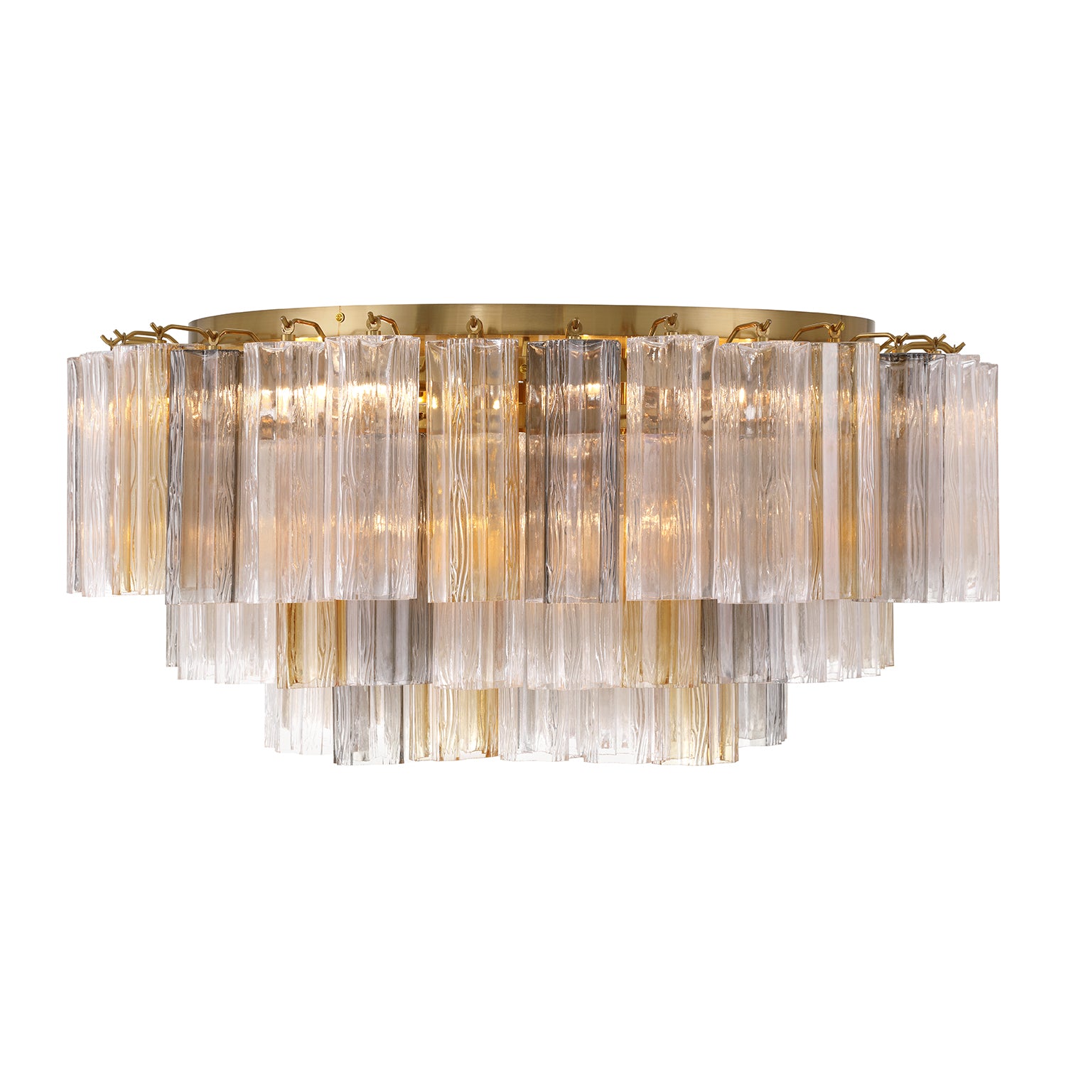 Crystorama Addis ADD-331-AG-AU – 32 Inch – 16 Light – Semi Flush Mount Light – Aged Brass – Damp Rated