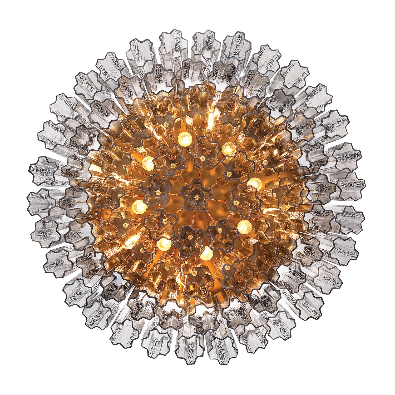 Crystorama Addis ADD-331-AG-SM – 32 Inch – 16 Light – Semi Flush Mount Light – Aged Brass – Damp Rated