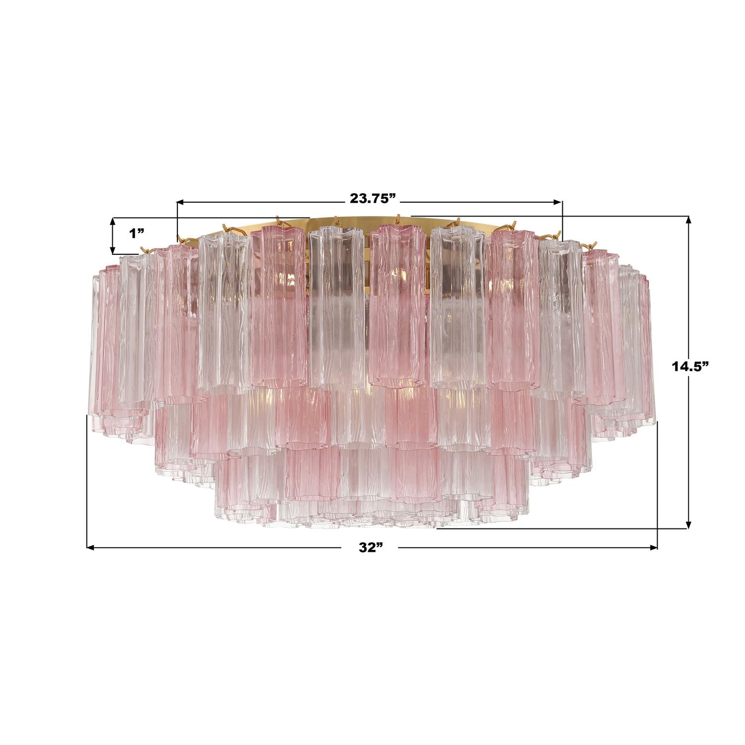 Crystorama Addis ADD-331-AG-SP – 32 Inch – 16 Light – Semi Flush Mount Light – Aged Brass – Damp Rated