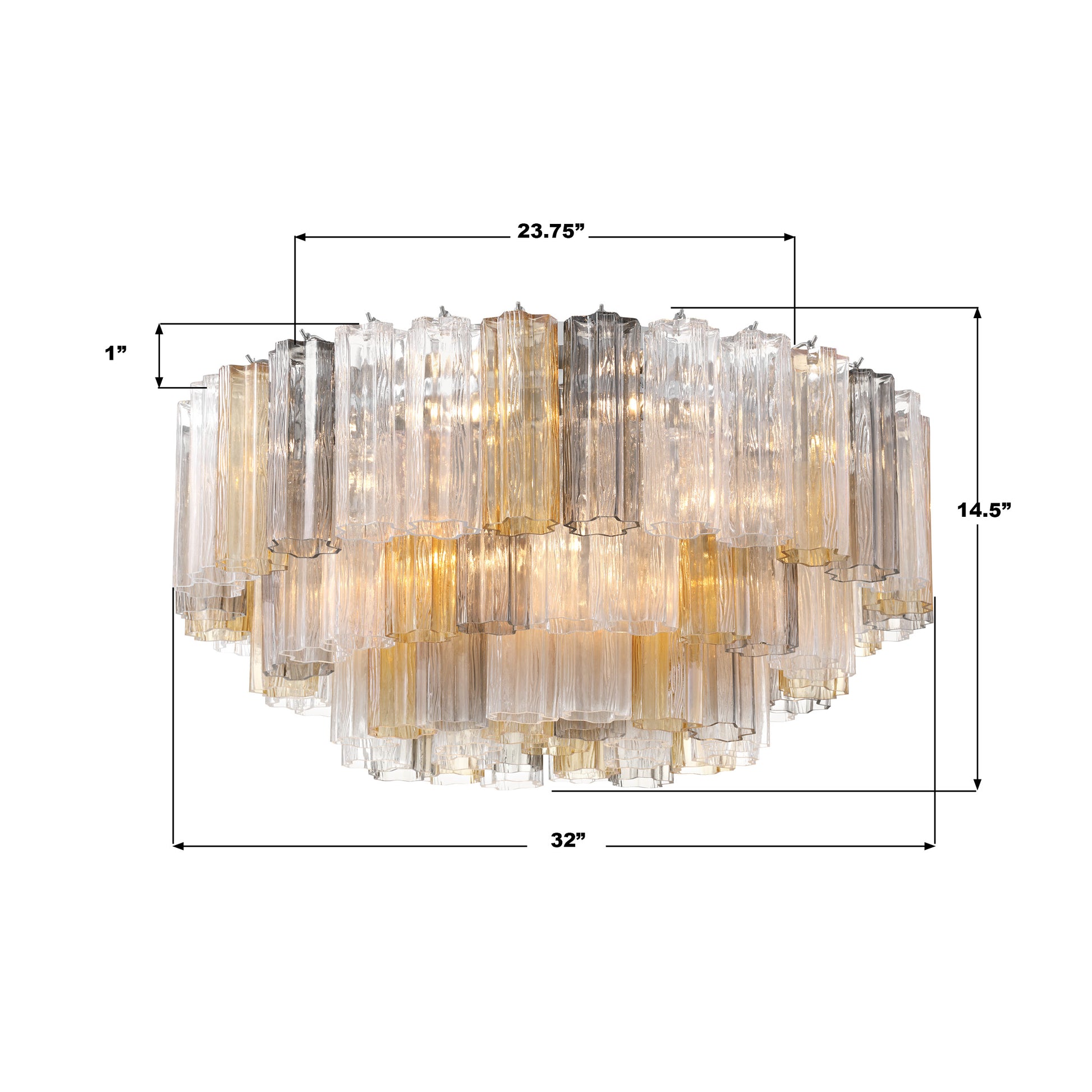 Crystorama Addis ADD-331-CH-AU – 32 Inch – 16 Light – Semi Flush Mount Light – Polished Chrome – Damp Rated