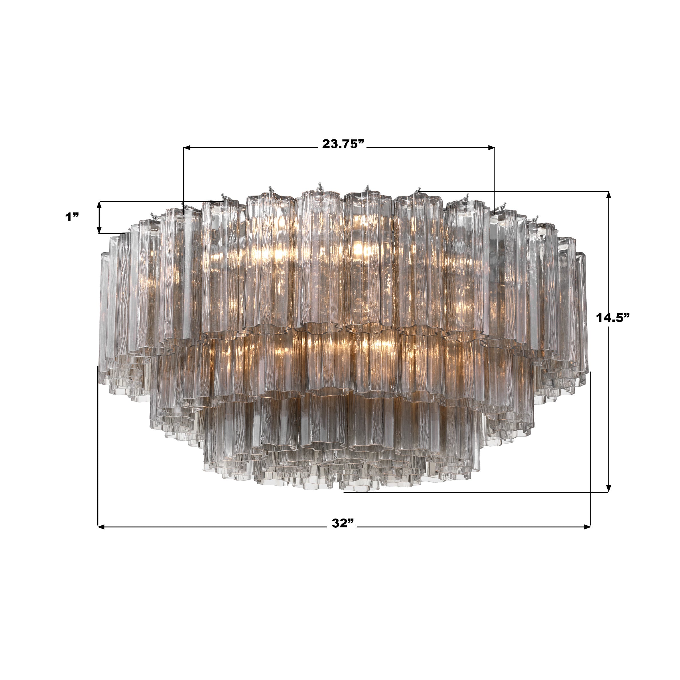 Crystorama Addis ADD-331-CH-SM – 32 Inch – 16 Light – Semi Flush Mount Light – Polished Chrome – Damp Rated