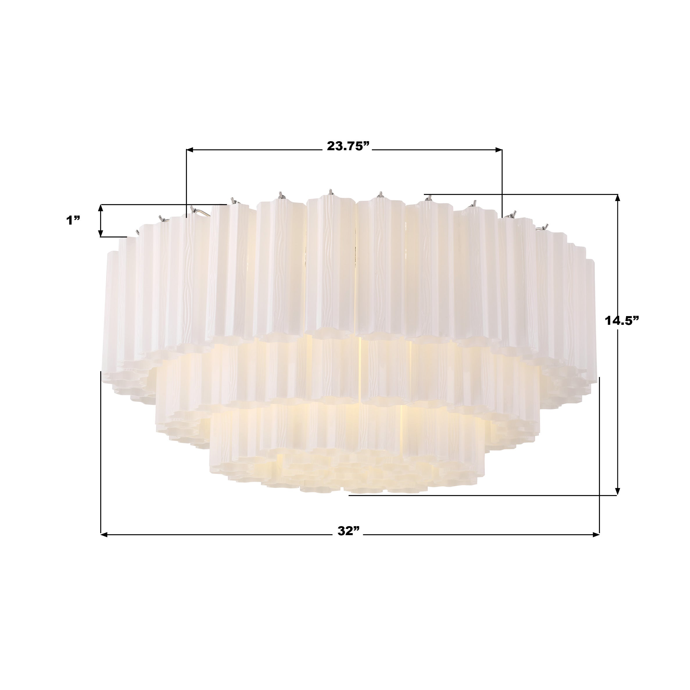 Crystorama Addis ADD-331-CH-WH – 32 Inch – 16 Light – Semi Flush Mount Light – Polished Chrome – Damp Rated