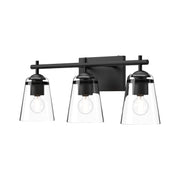 ALORA MOOD Lighting VL638221MBCL Vanity Light Fixture, UL Damp Rated, Clear Glass/Matte Black