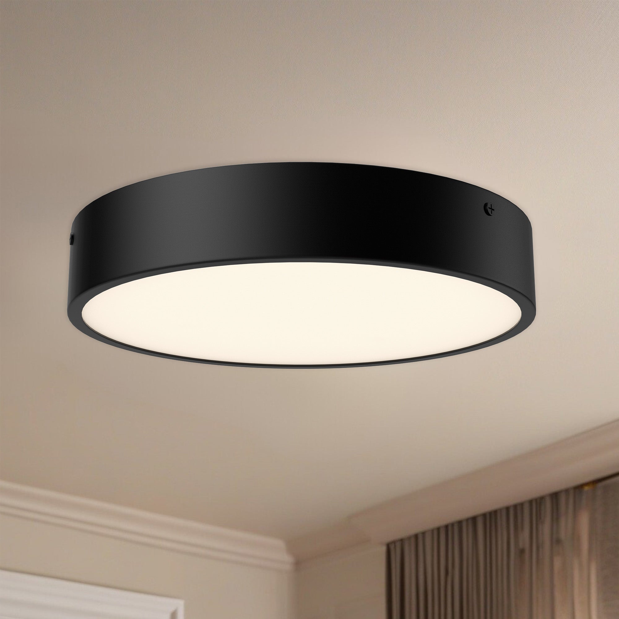 Adelaide 11-in Matte Black LED Flush Mount