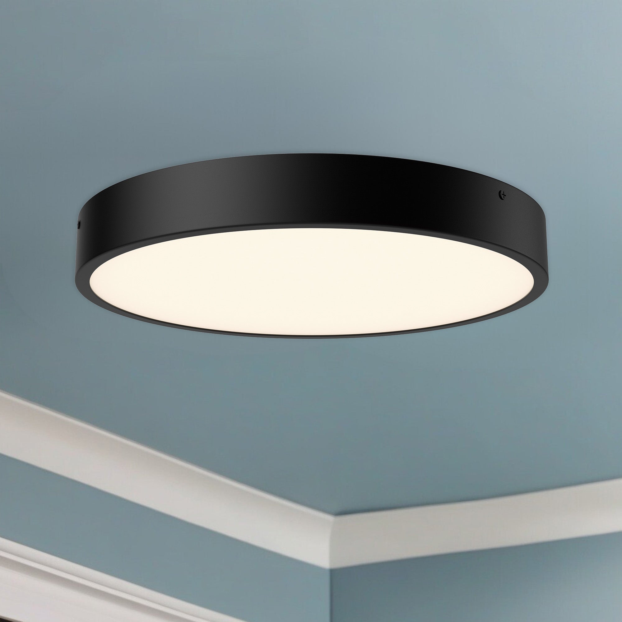 Adelaide 15-in Matte Black LED Flush Mount