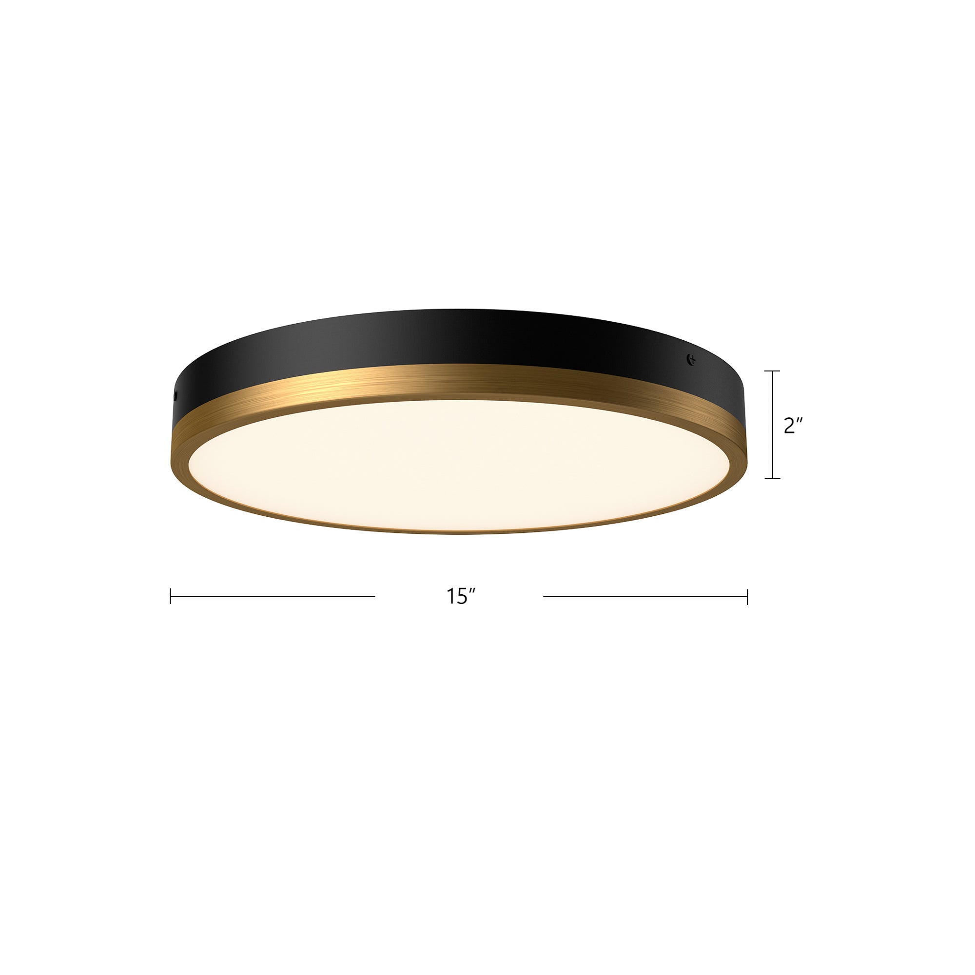 Adelaide 15-in Aged Gold/Matte Black LED Flush Mount