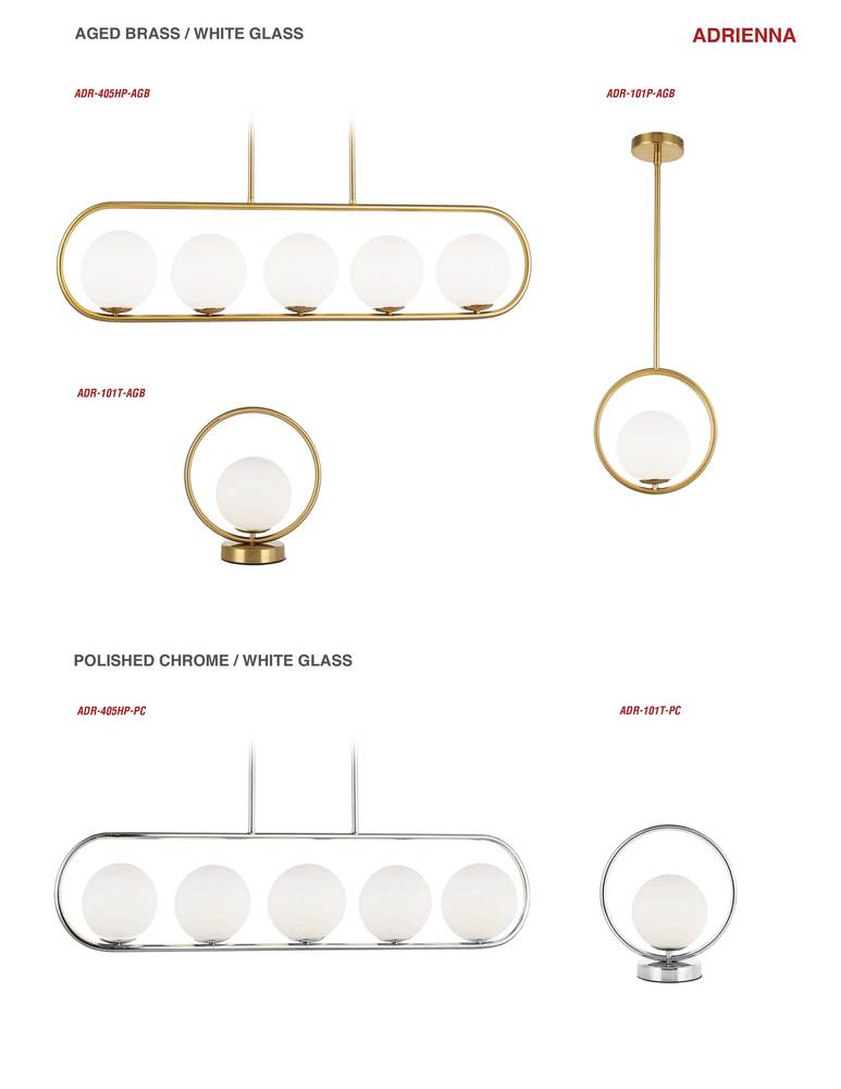 Dainolite ADRIENNA ADR-101P-AGB Pendant Modern - Aged Brass