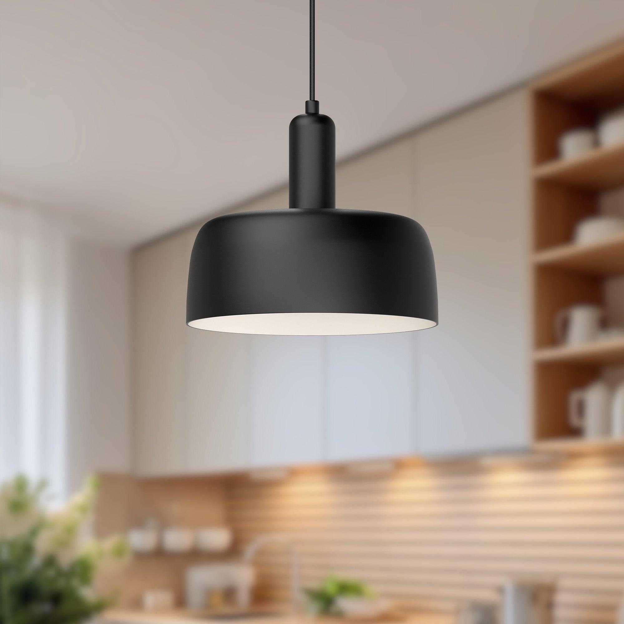 Adriano 10-in Matte Black 1 Light Pendant