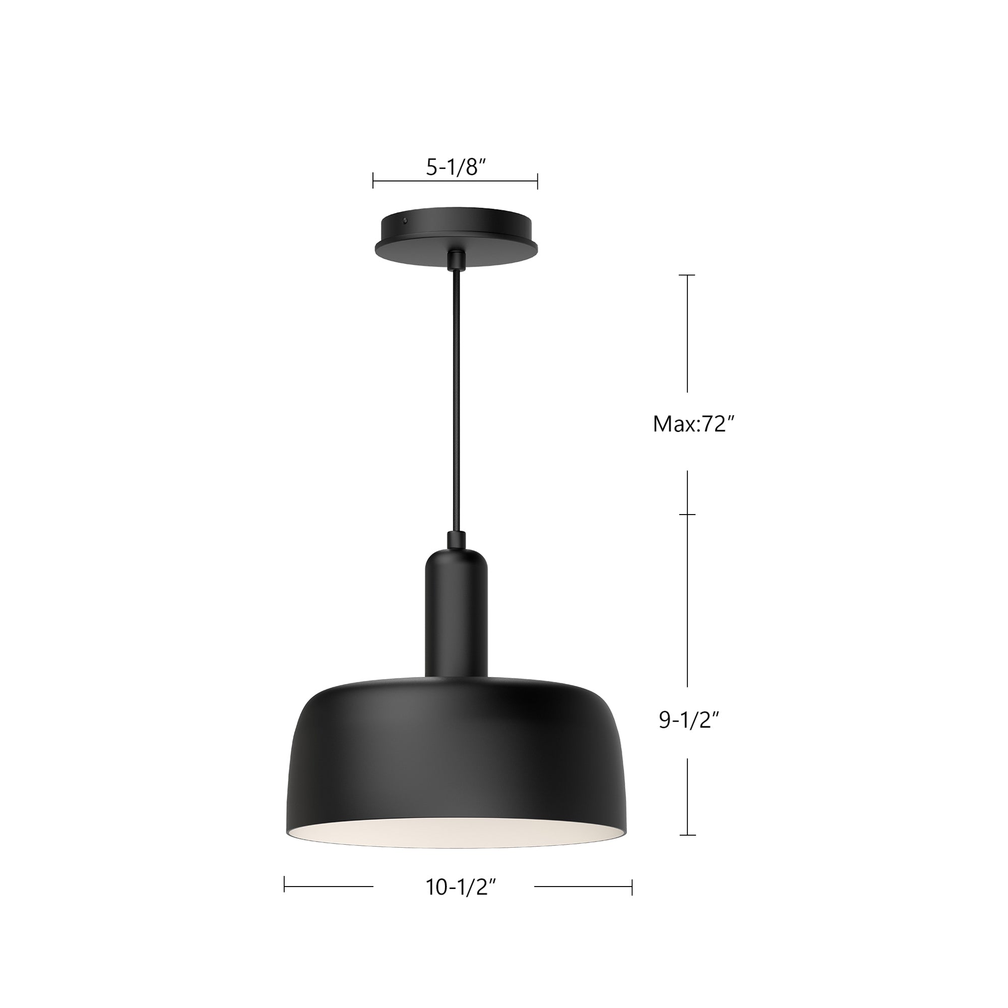 Adriano 10-in Matte Black 1 Light Pendant