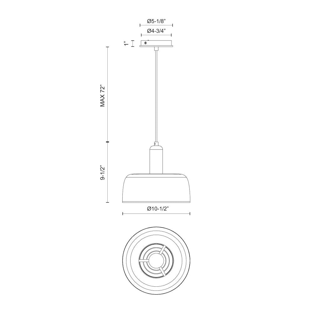 Alora Lighting ADRIANO PD427710MB Pendant - Matte Black