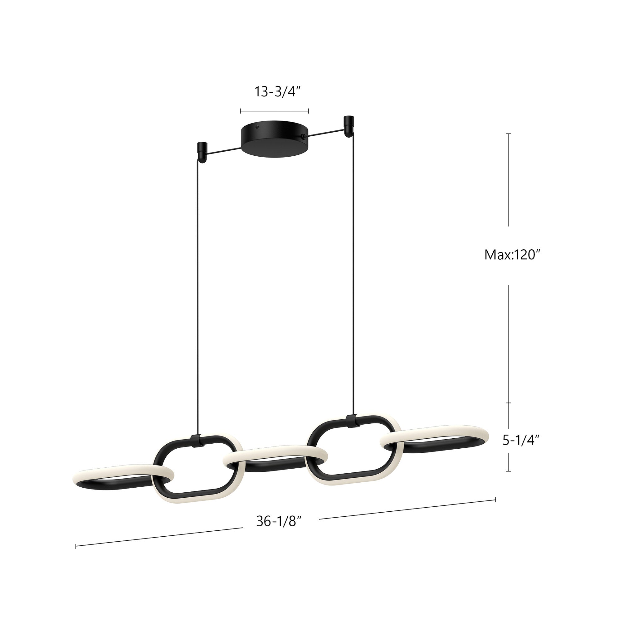 Airen 36-in Black LED Linear Pendant