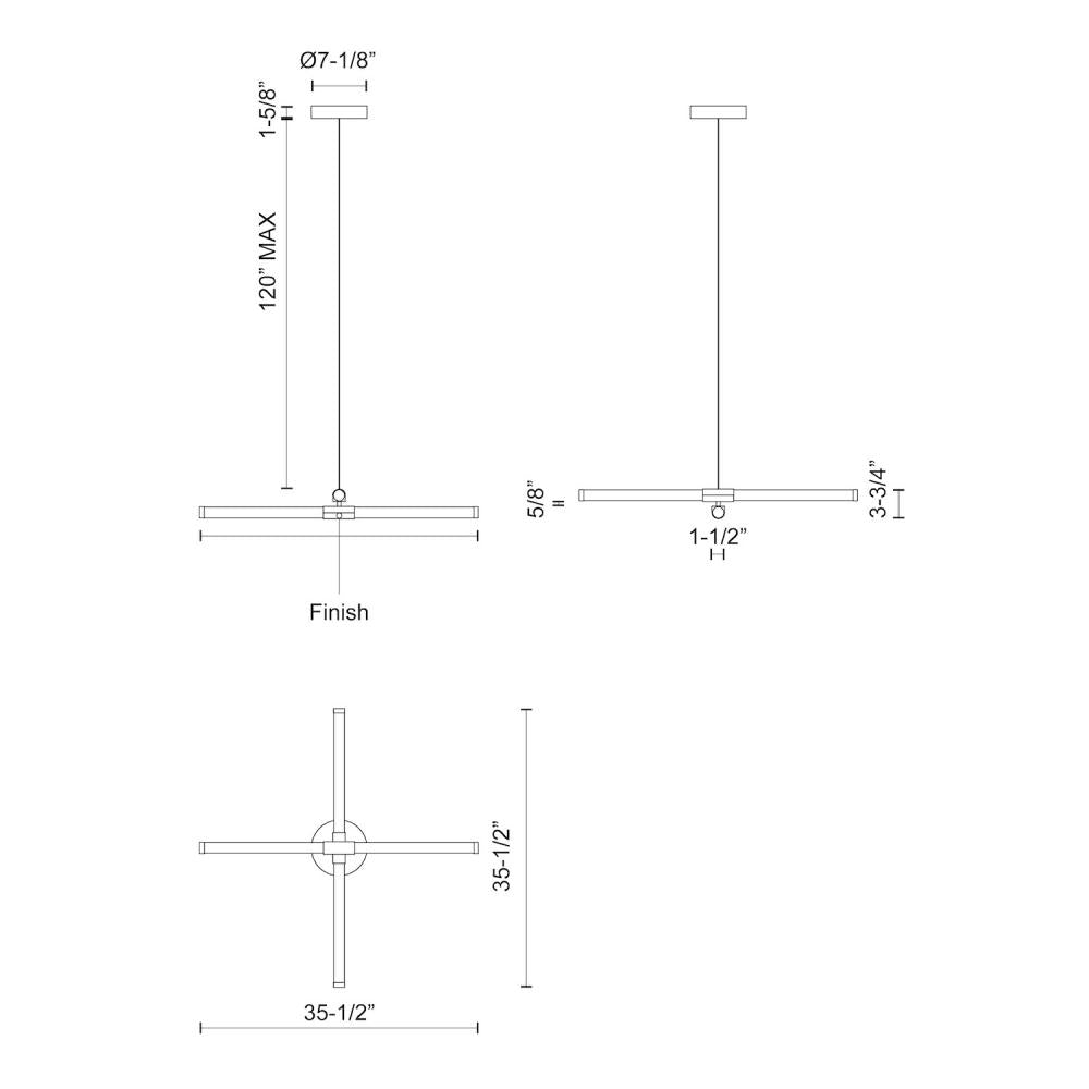 Kuzco Lighting Inc. AKARI CH18537-BN Chandelier Traditional - Brushed Nickel