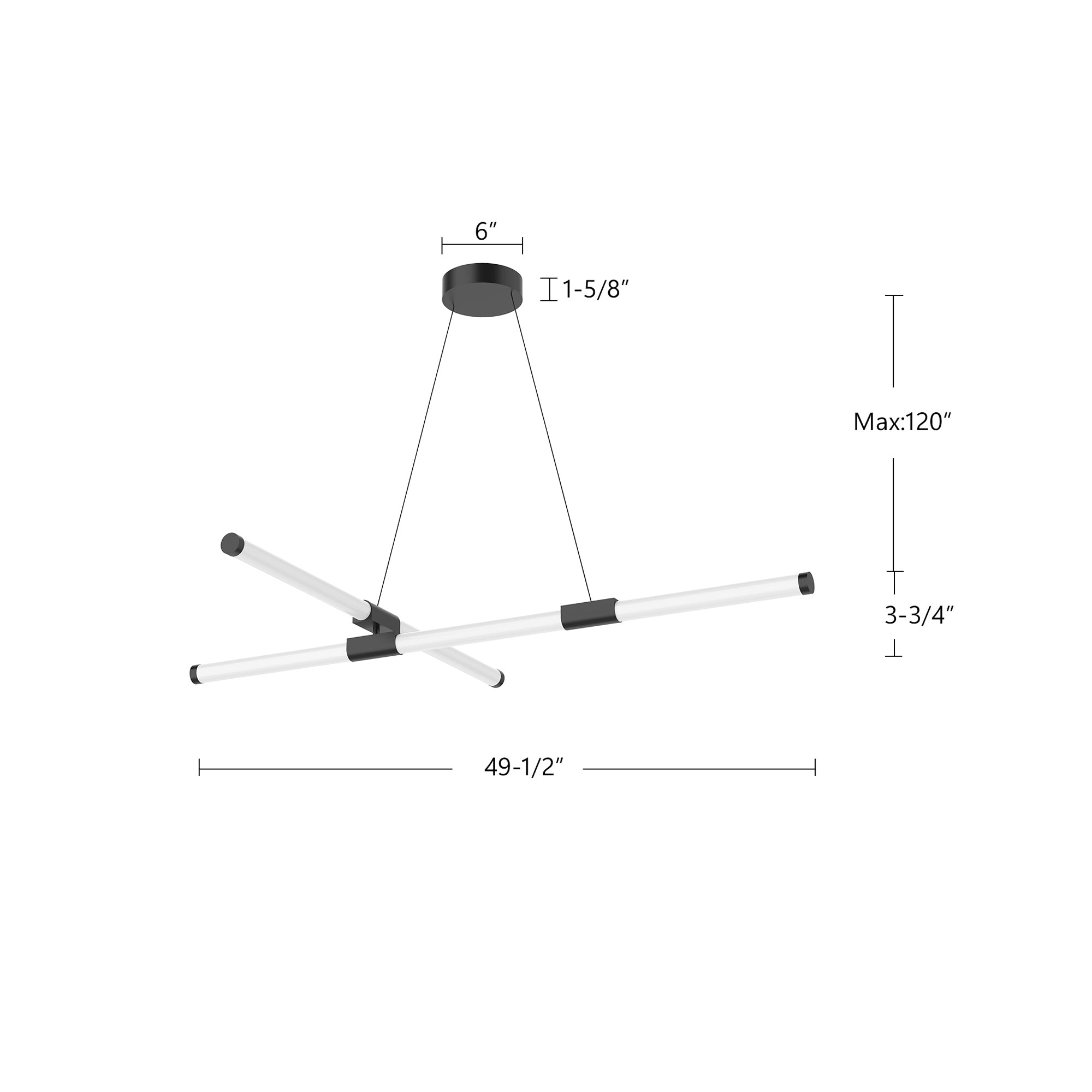 Akari 48-in Brushed Nickel LED Chandeliers