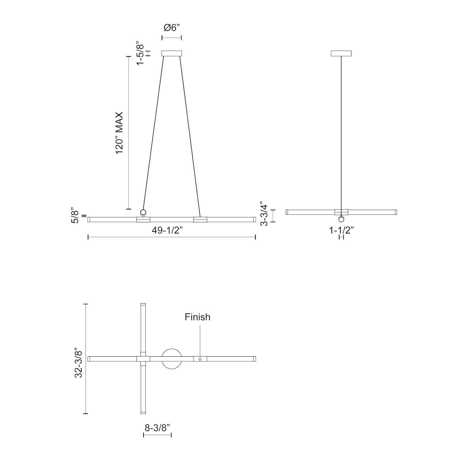 Akari 48-in Brushed Nickel LED Chandeliers