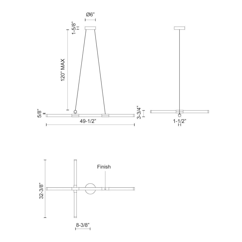 Kuzco Lighting Inc. AKARI CH18548-BN Chandelier Traditional - Brushed Nickel