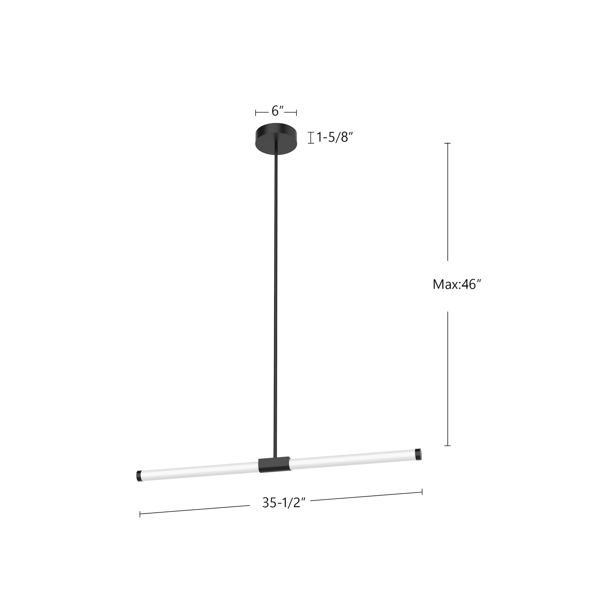 Akari 37-in Black LED Linear Pendant