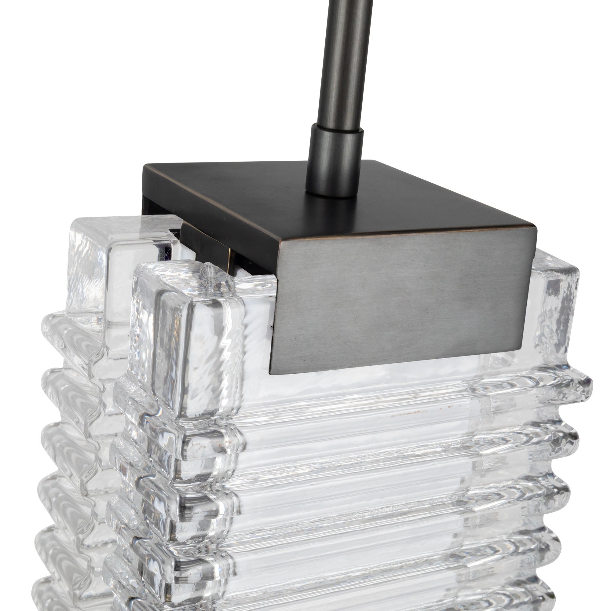 Alai 16-in Urban Bronze/Ribbed Glass LED Pendant