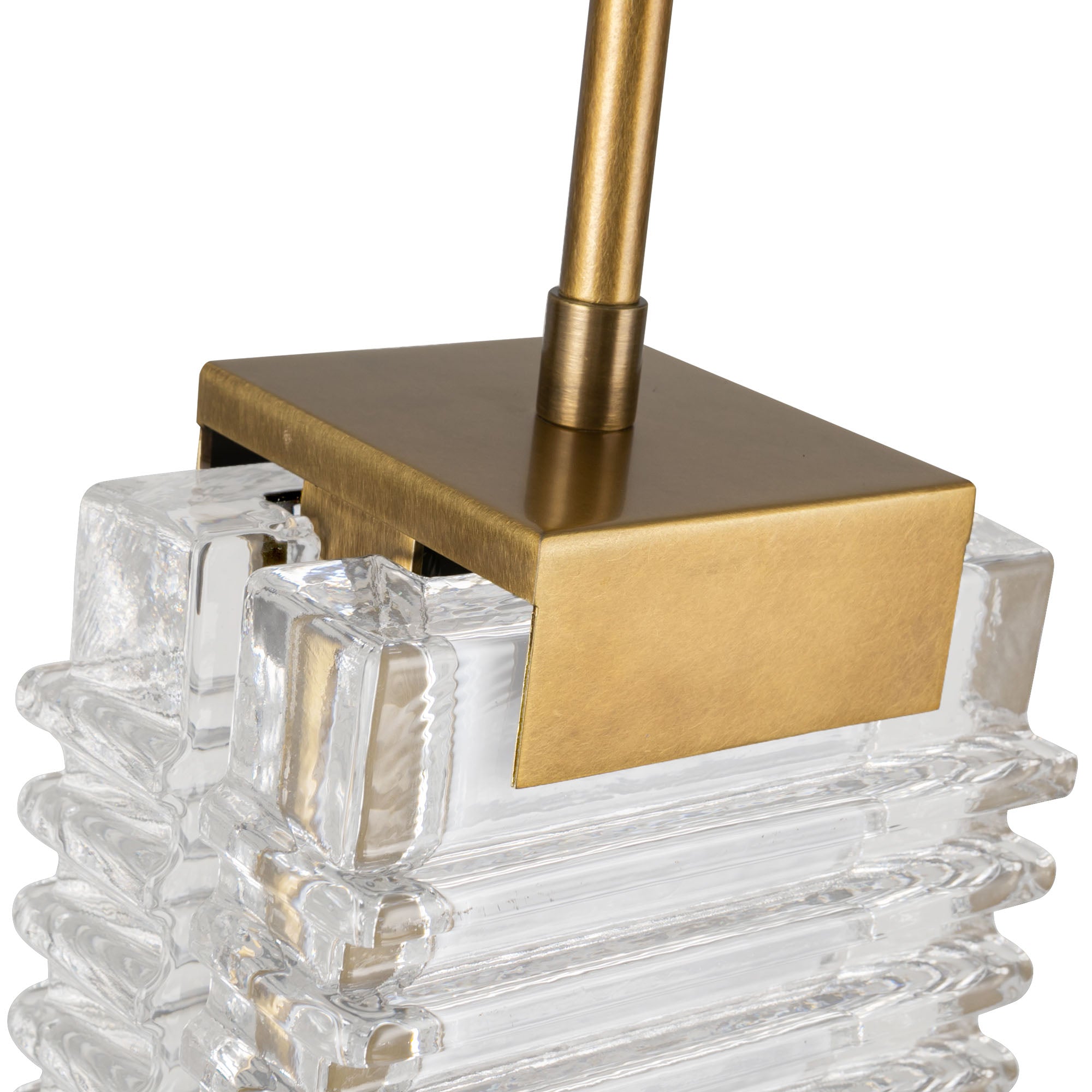 Alai 16-in Vintage Brass/Ribbed Glass LED Pendant