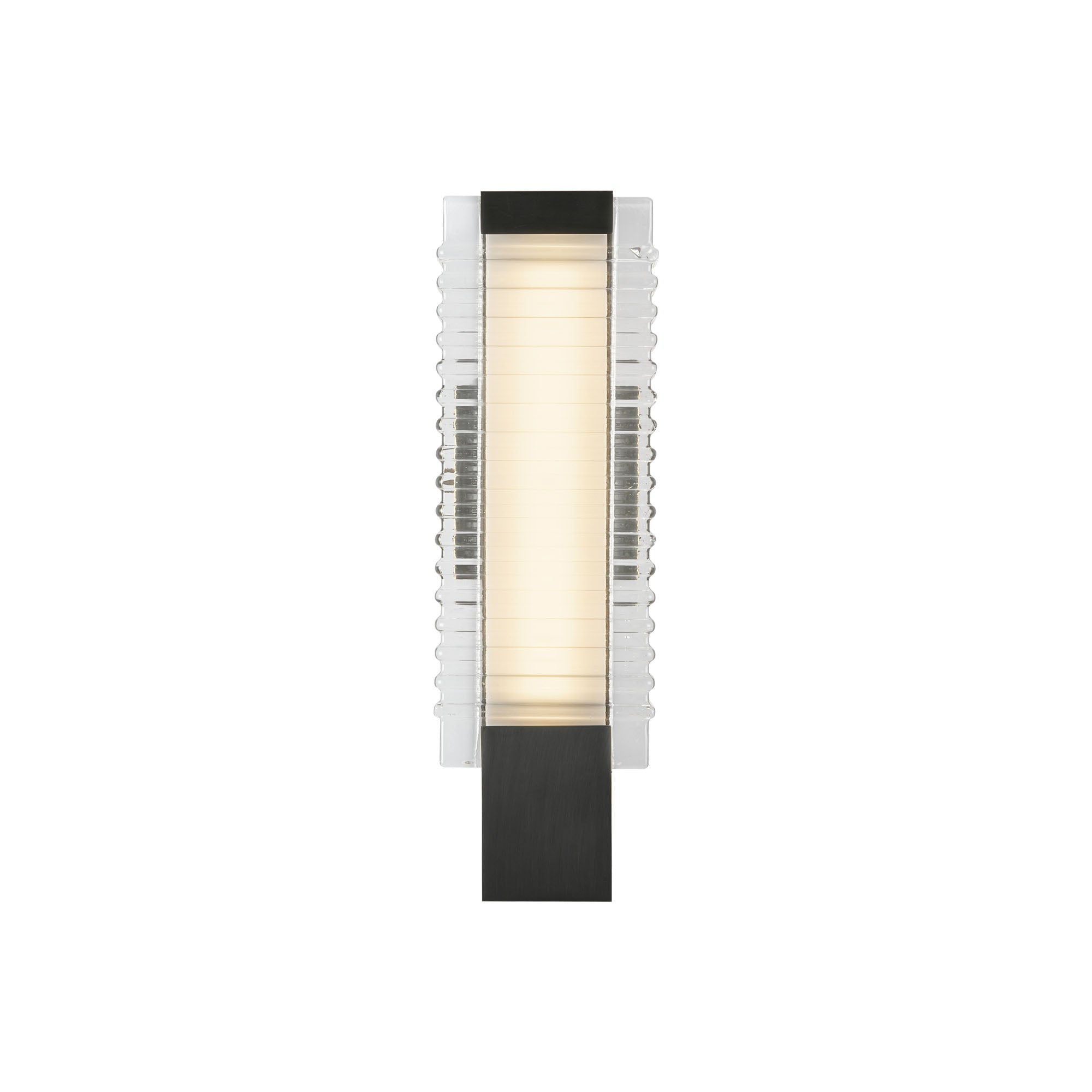Alai 17-in Urban Bronze/Ribbed Glass LED Wall Vanity