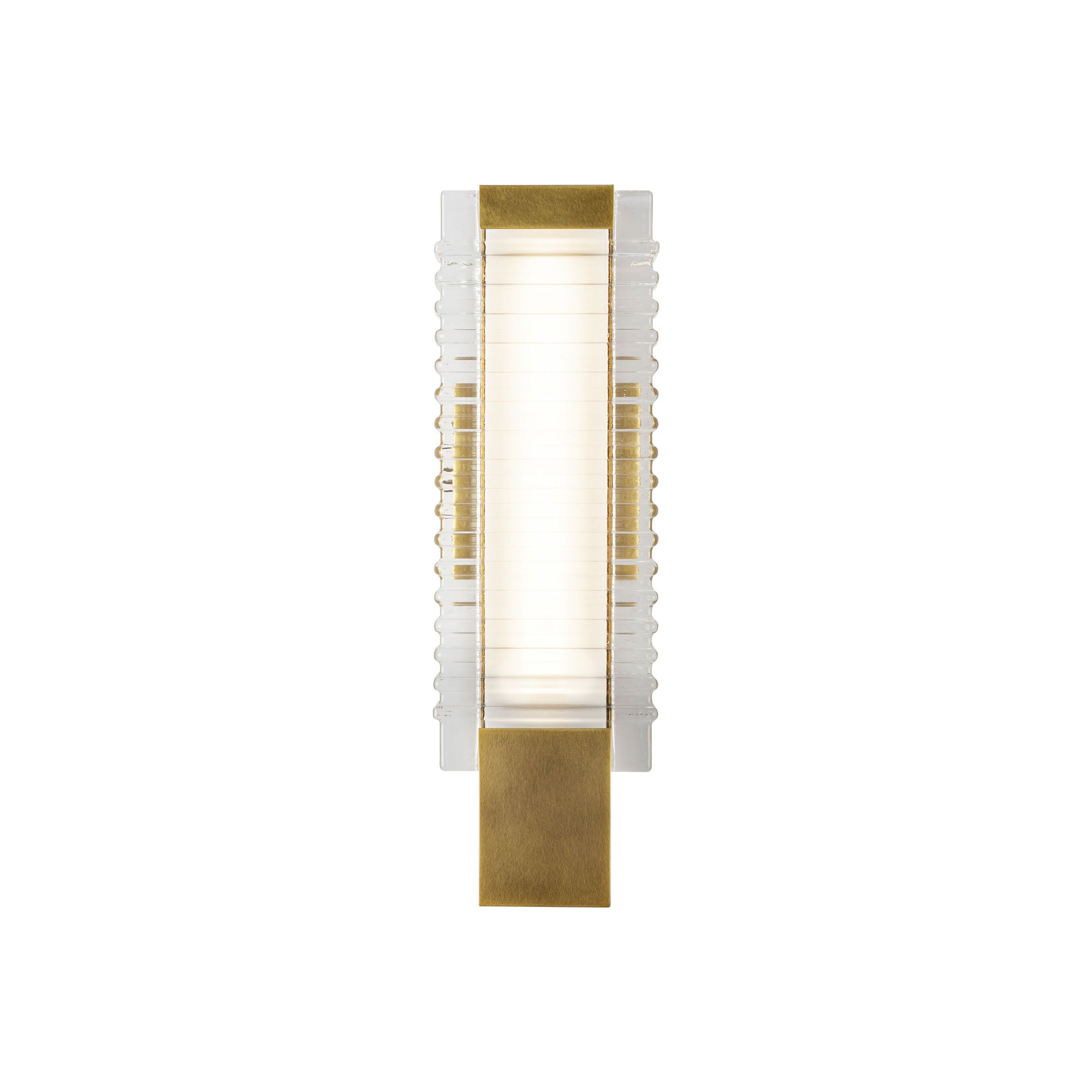 Alai 17-in Vintage Brass/Ribbed Glass LED Wall Vanity