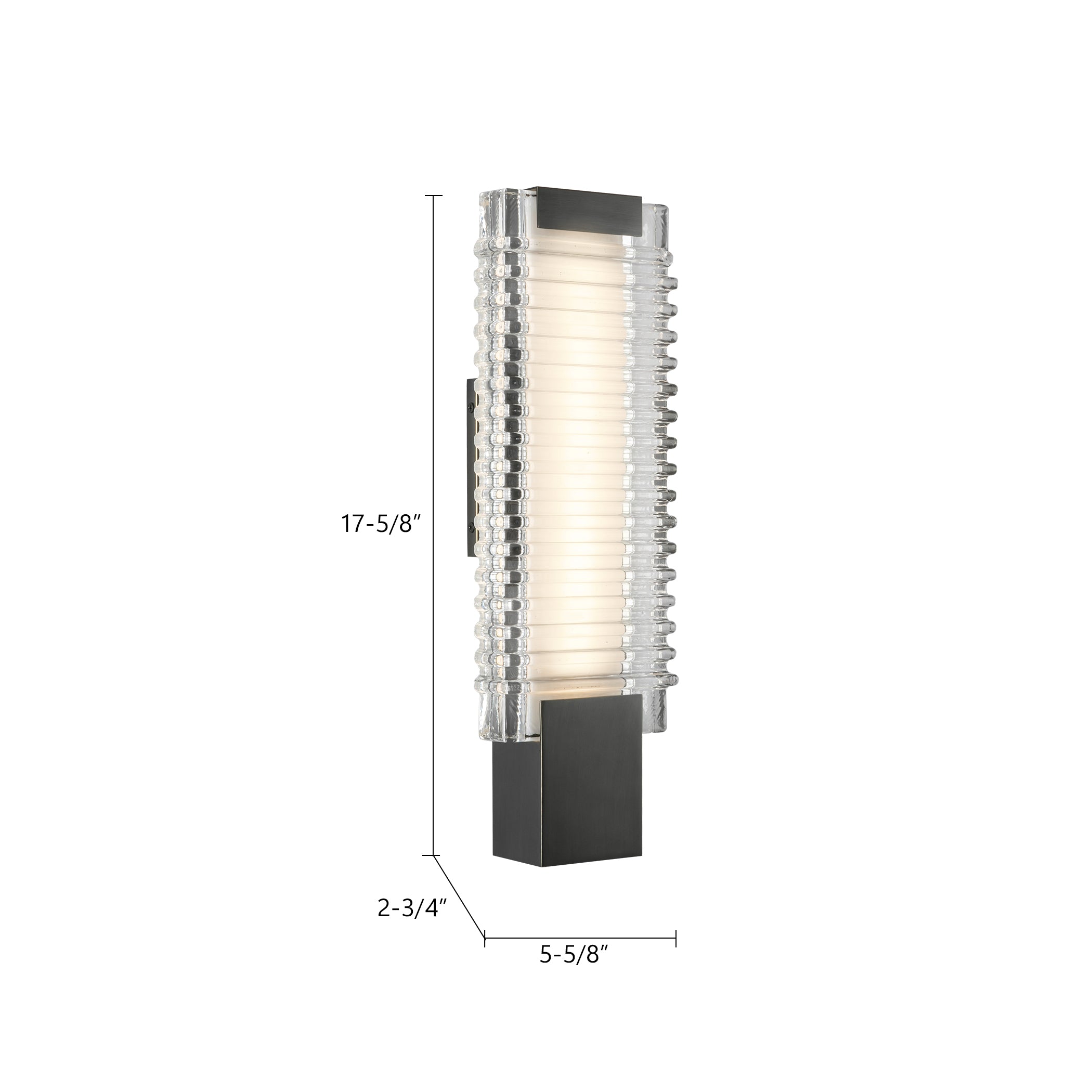 Alai 17-in Urban Bronze/Ribbed Glass LED Wall Vanity