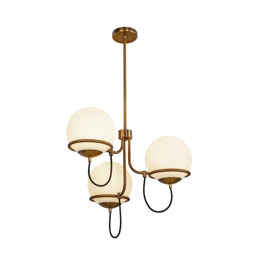 ALORA MOOD Lighting Alba CH458323AGOP Chandelier, UL Listed, Aged Brass/Opal Glass
