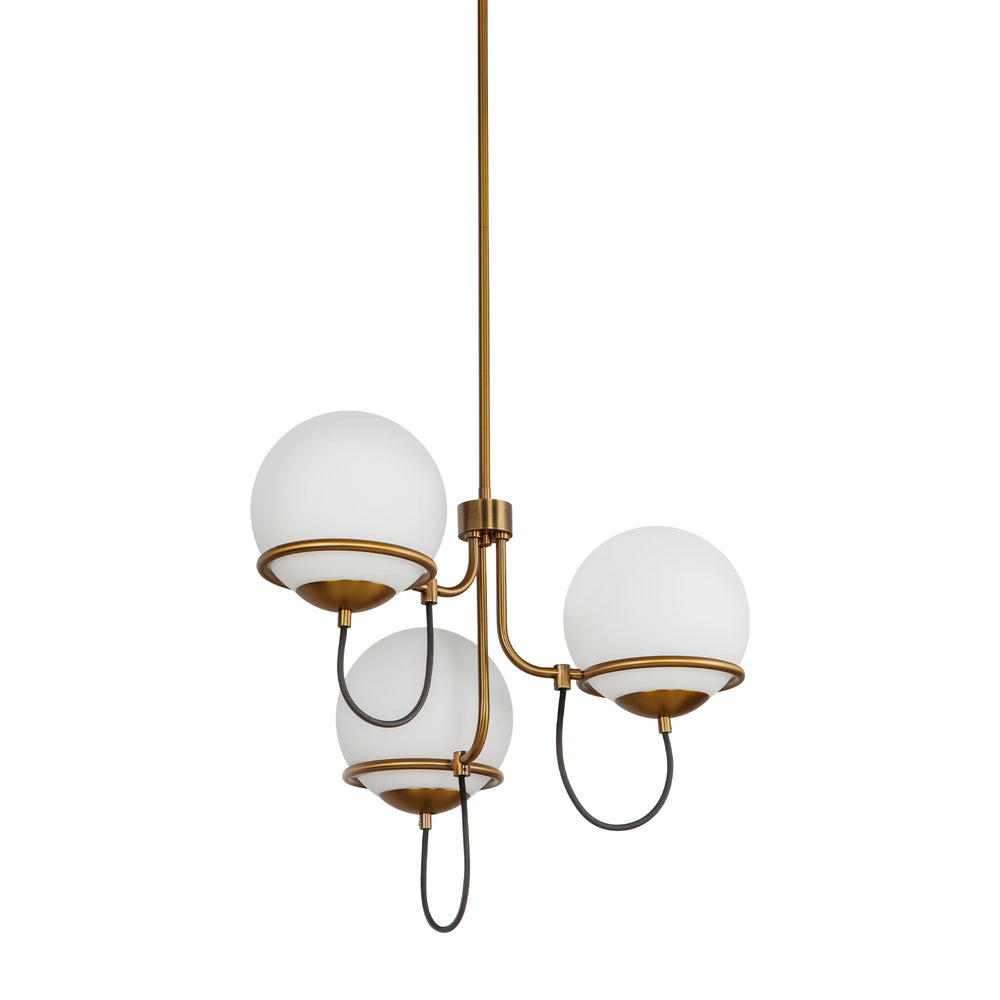 ALORA MOOD Lighting Alba CH458323AGOP Chandelier, UL Listed, Aged Brass/Opal Glass