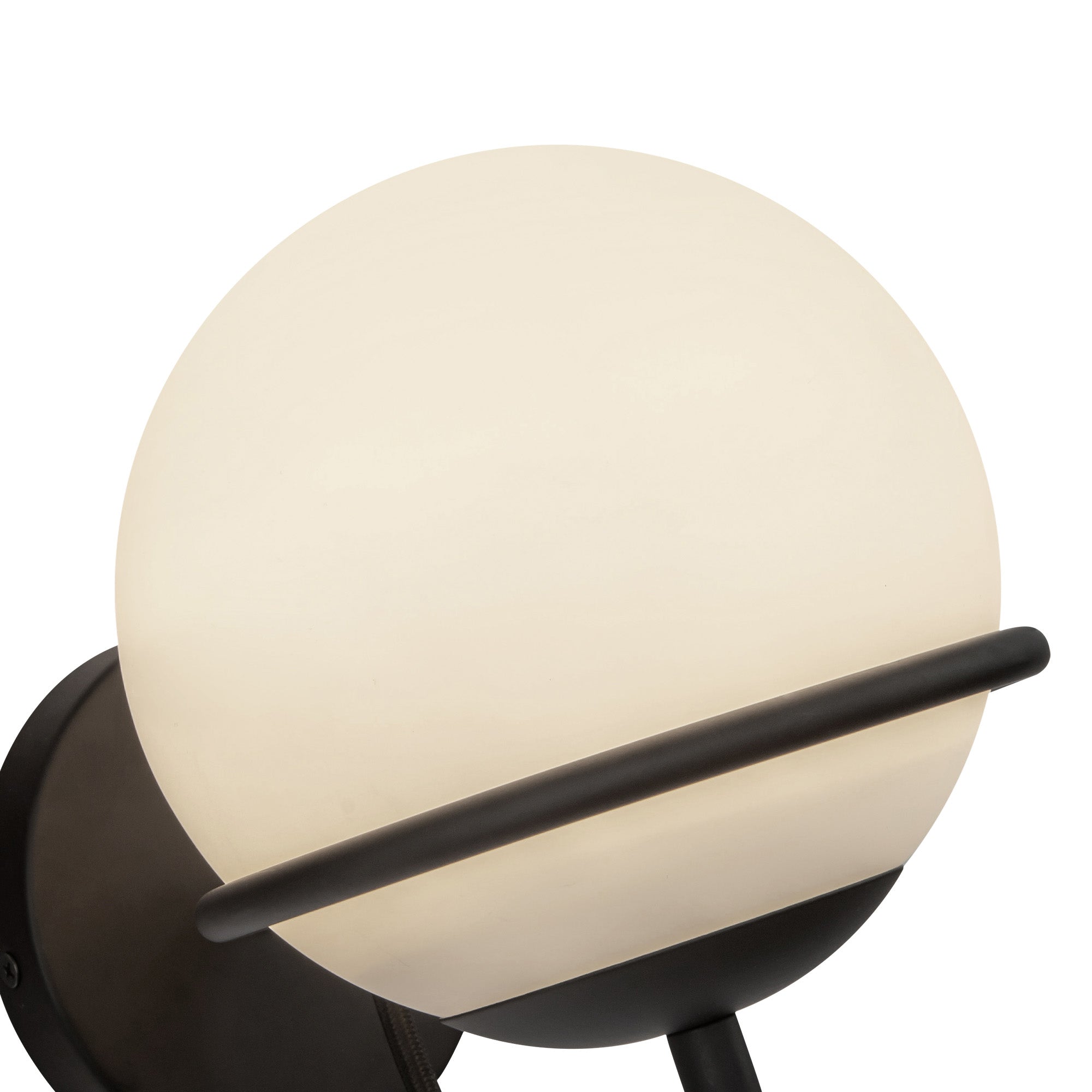 Alba 7-in Matte Black/Opal Glass 1 Light Wall Vanity