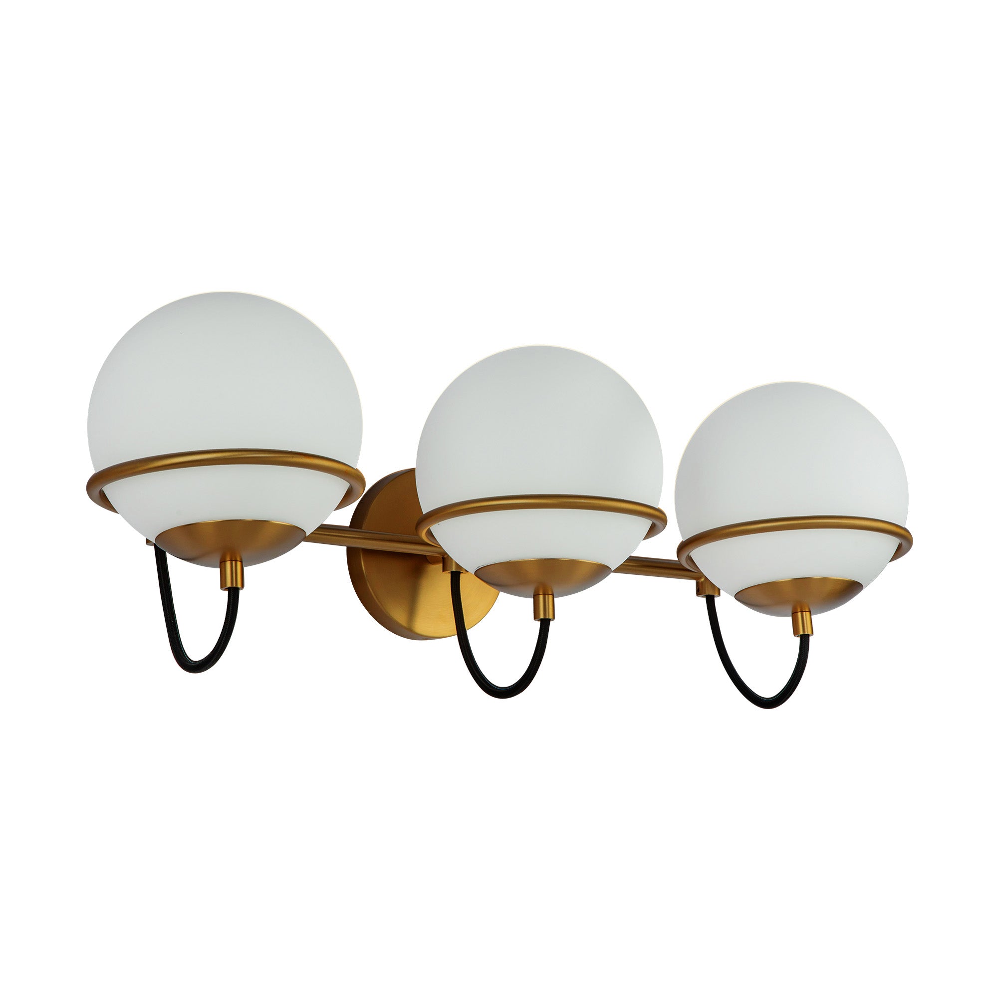 Alba 24-in Aged Brass/Opal Glass 3 Lights Wall Vanity