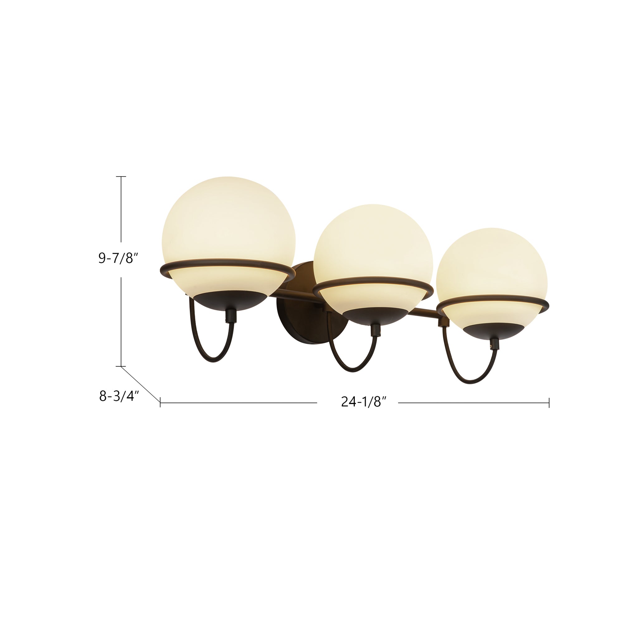 Alba 24-in Aged Brass/Opal Glass 3 Lights Wall Vanity