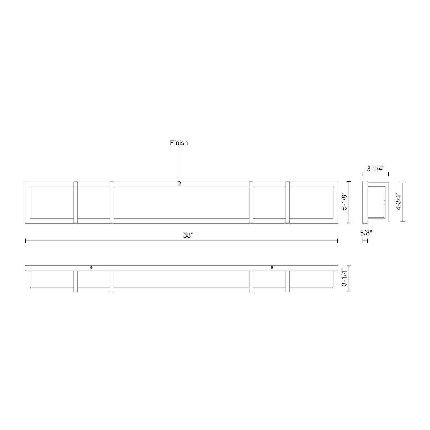 Alberni 38-in Black LED Vanity