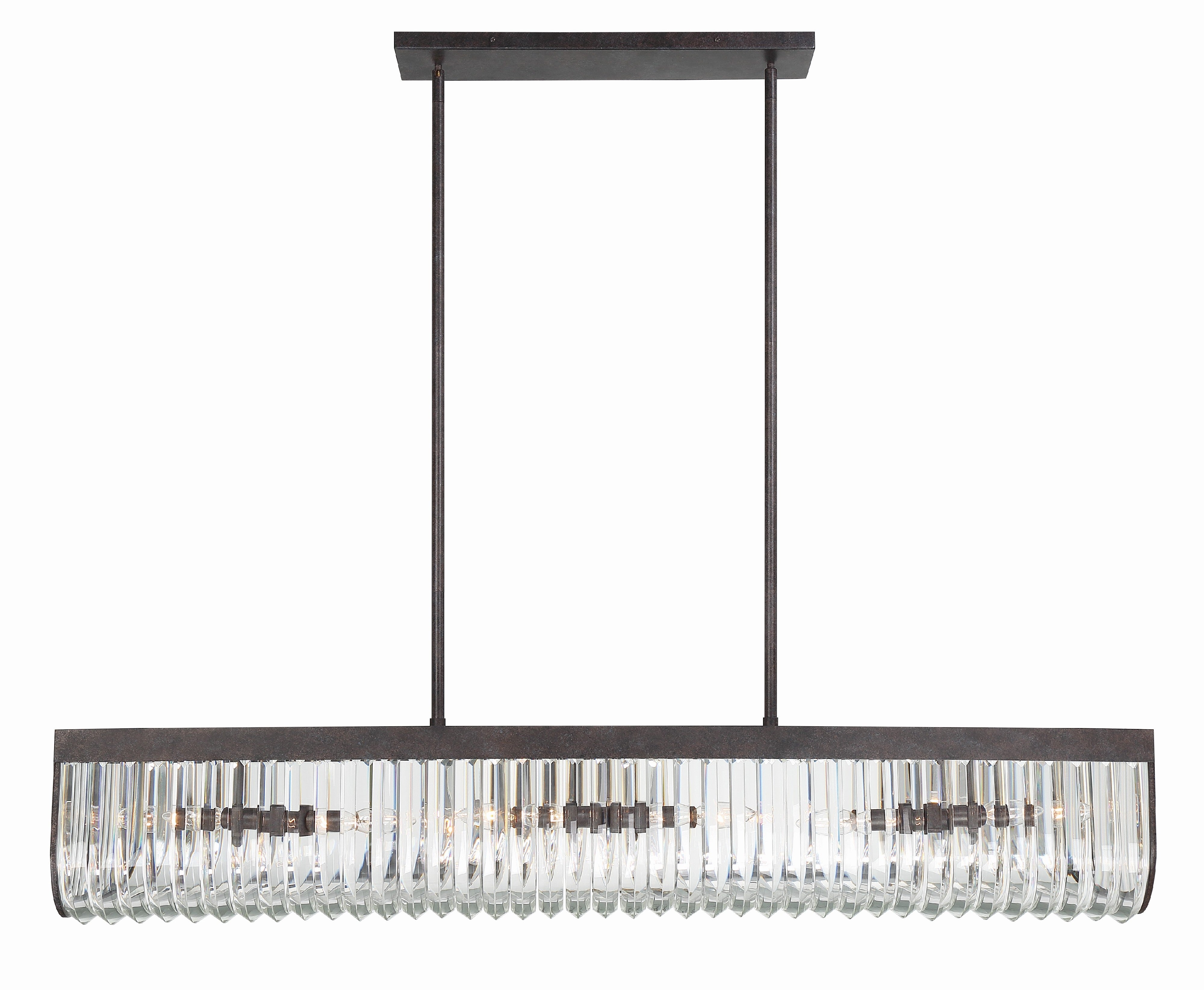 Crystorama Alister ALI-B2007-CZ – 49.75 Inch – 6 Light – Chandelier – Charcoal Bronze – Damp Rated