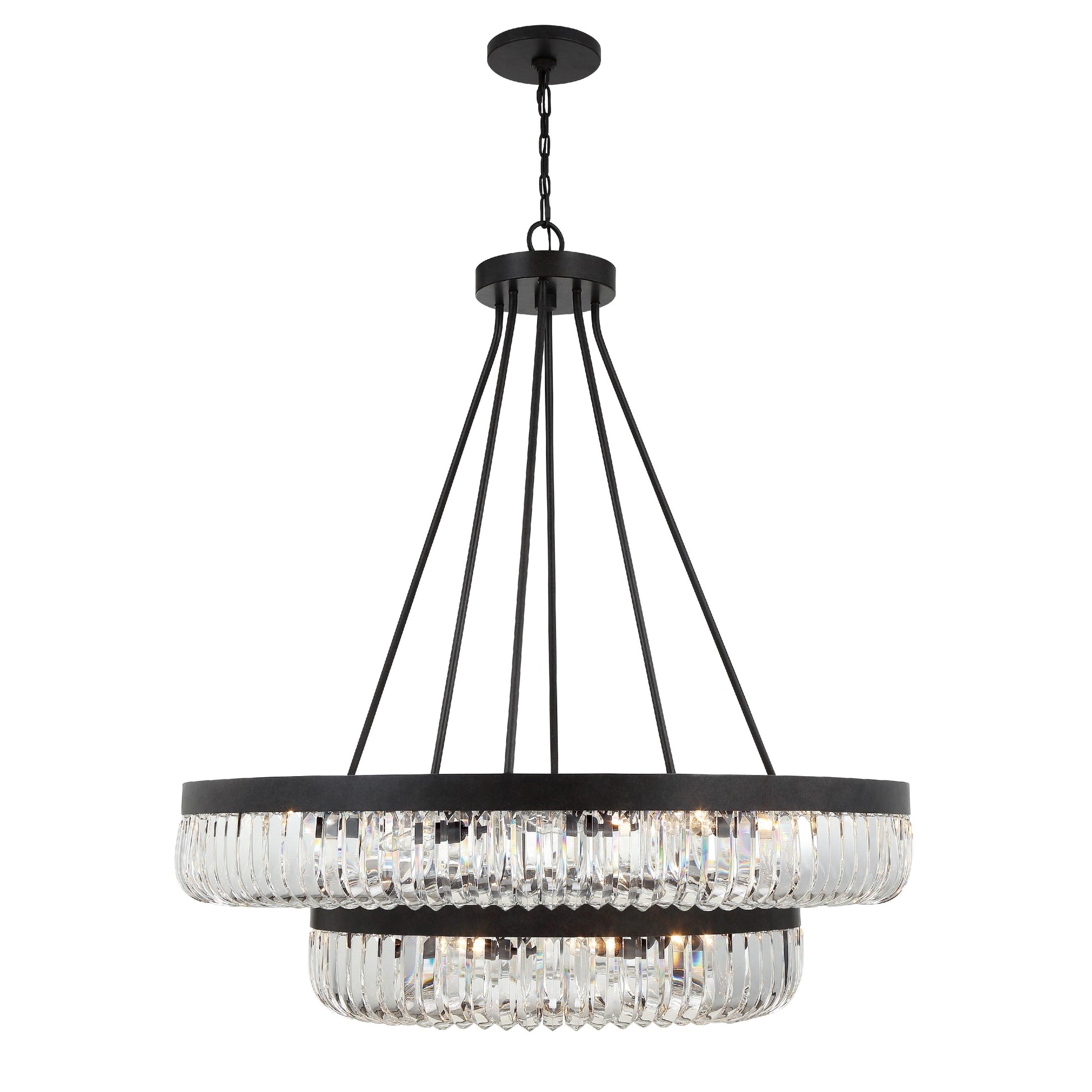 Crystorama Alister ALI-B2026-CZ – 42 Inch – 26 Light – Chandelier – Charcoal Bronze – Damp Rated