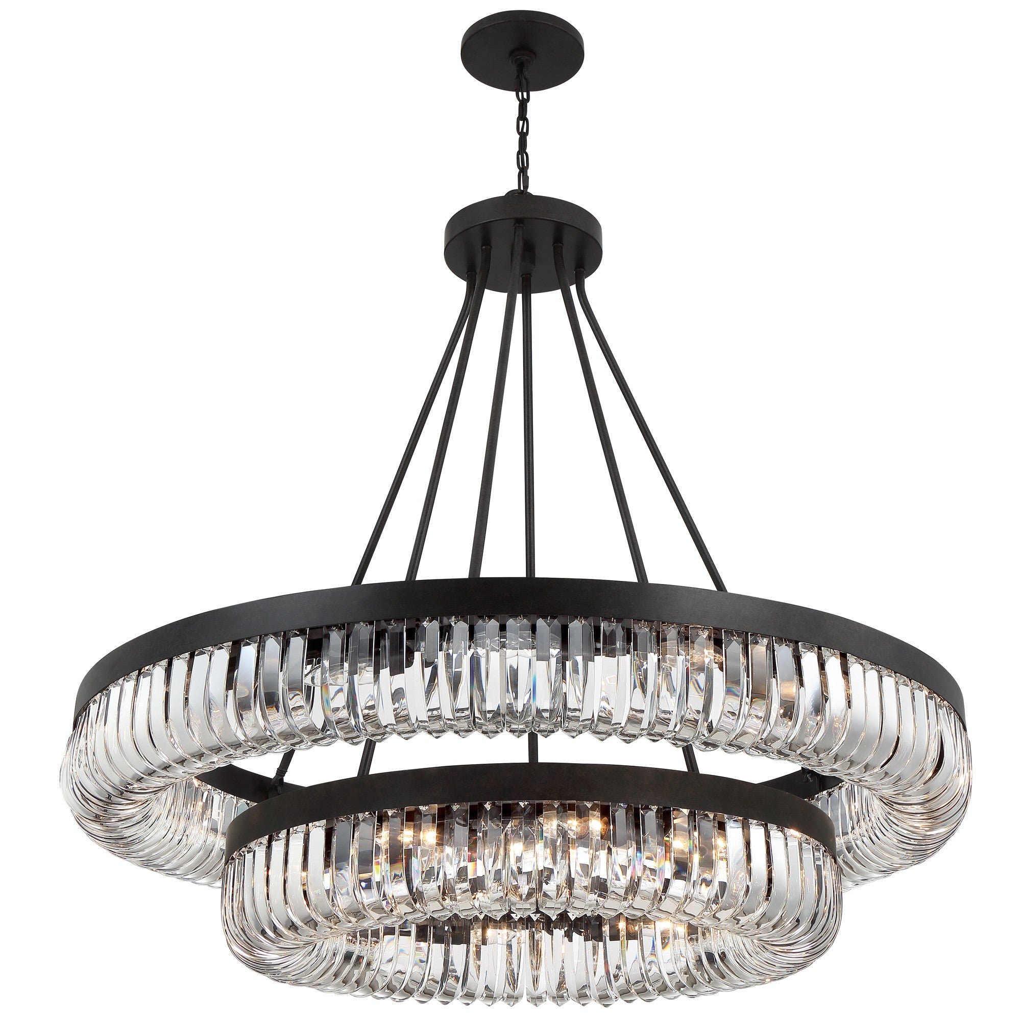 Crystorama Alister ALI-B2026-CZ – 42 Inch – 26 Light – Chandelier – Charcoal Bronze – Damp Rated