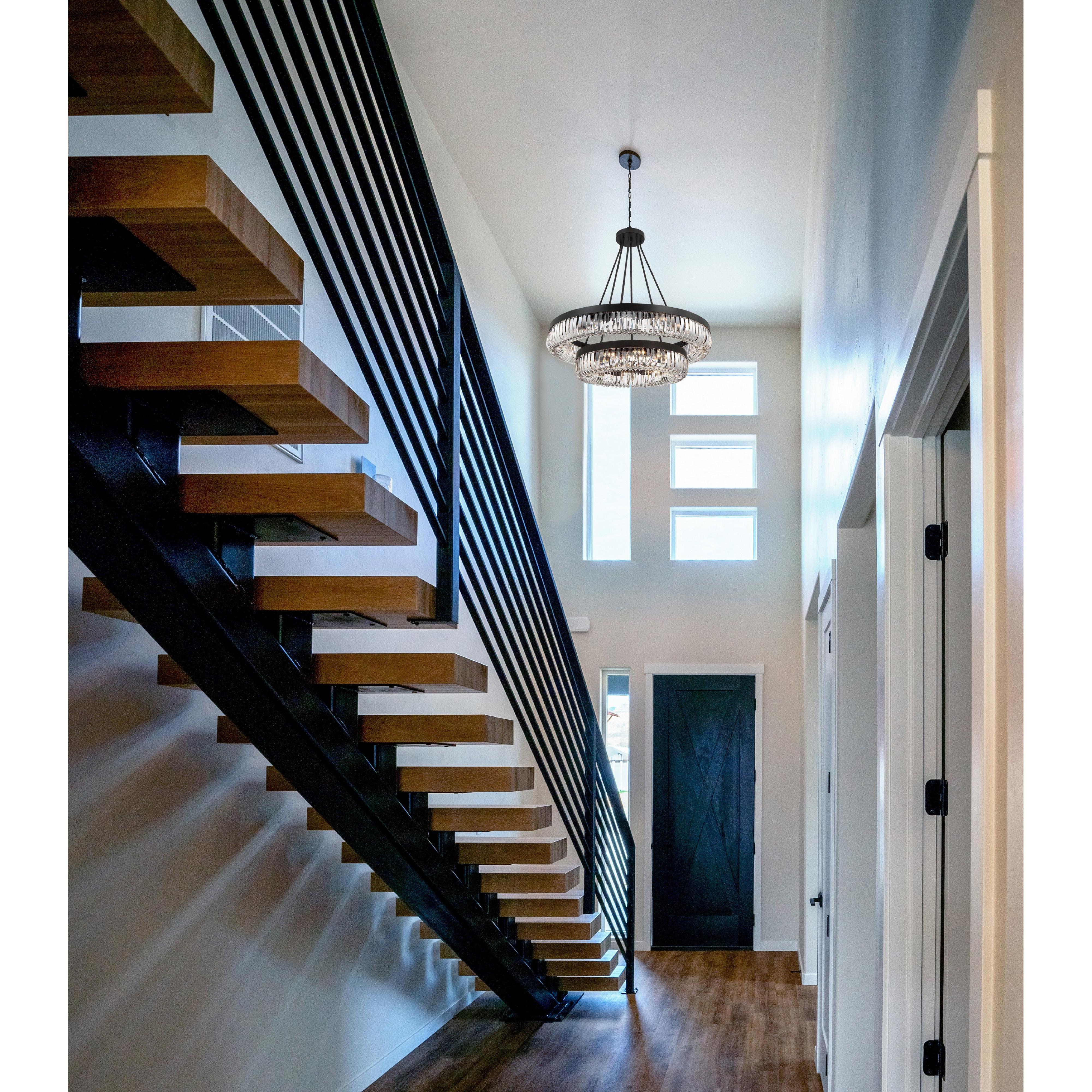 Crystorama Alister ALI-B2026-CZ – 42 Inch – 26 Light – Chandelier – Charcoal Bronze – Damp Rated