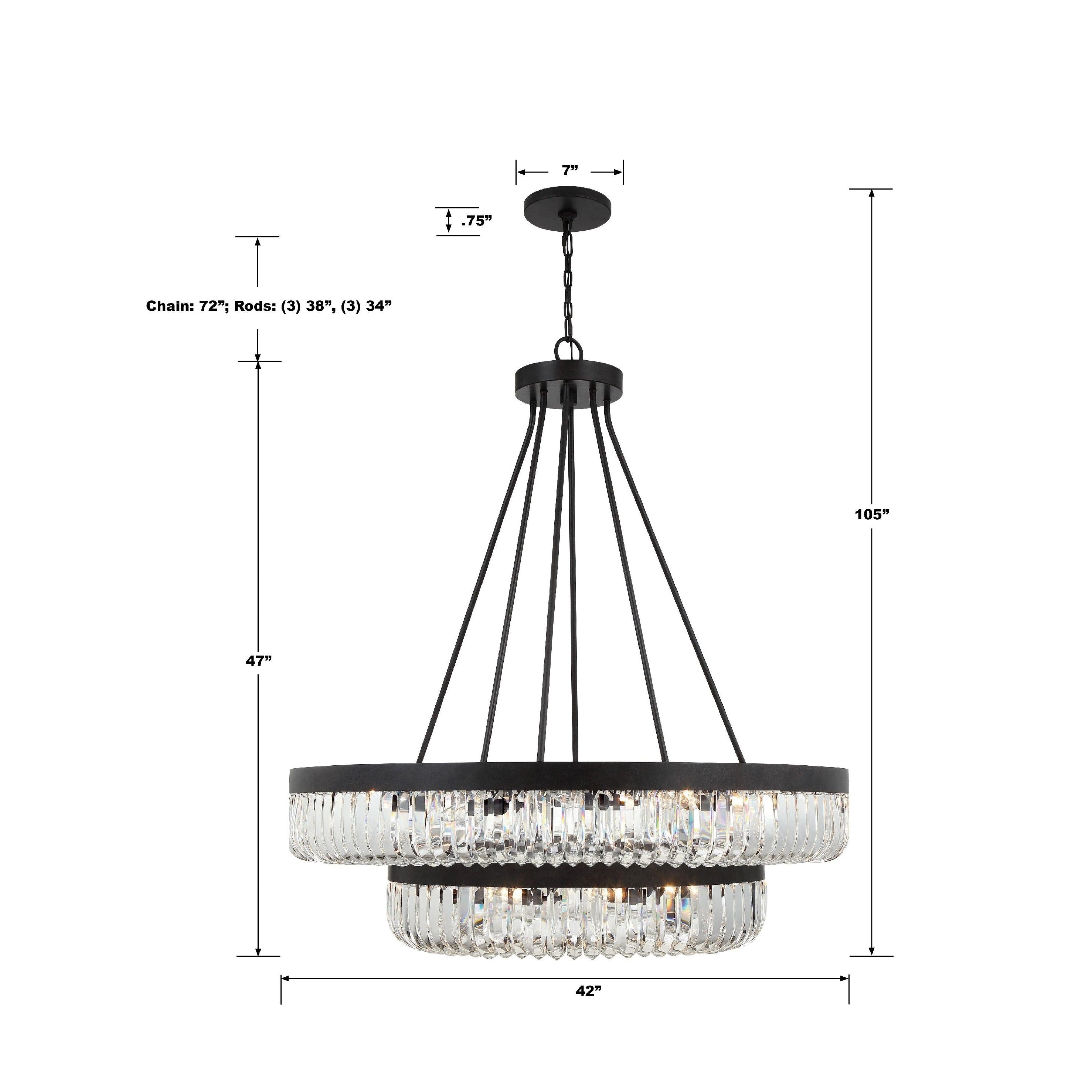 Crystorama Alister ALI-B2026-CZ – 42 Inch – 26 Light – Chandelier – Charcoal Bronze – Damp Rated