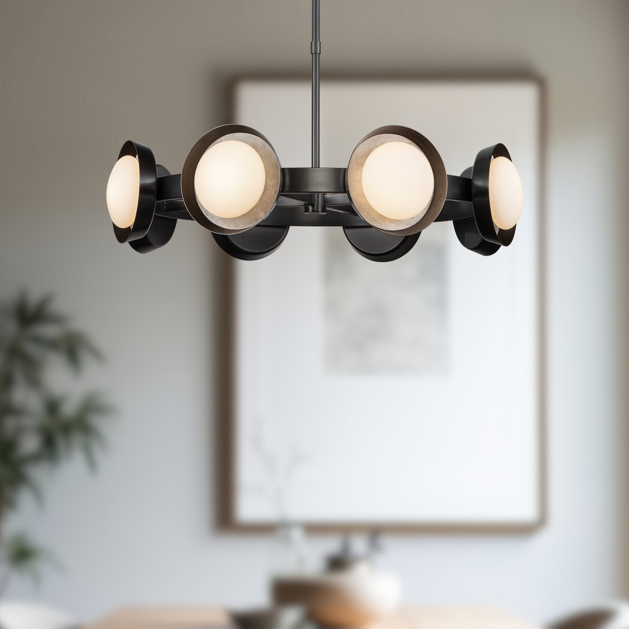 Alonso 37-in Urban Bronze LED Chandeliers