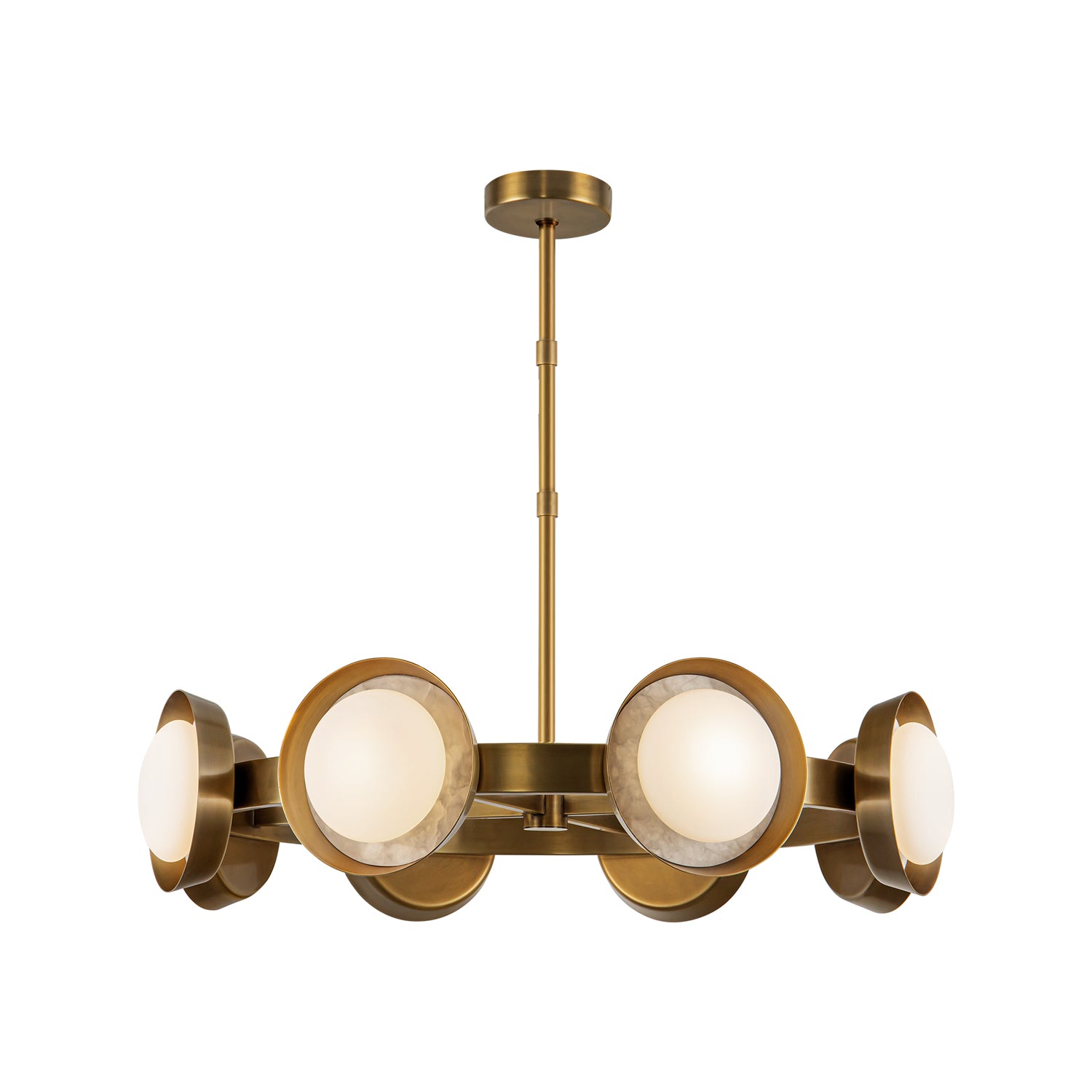 Alonso 37-in Vintage Brass LED Chandeliers