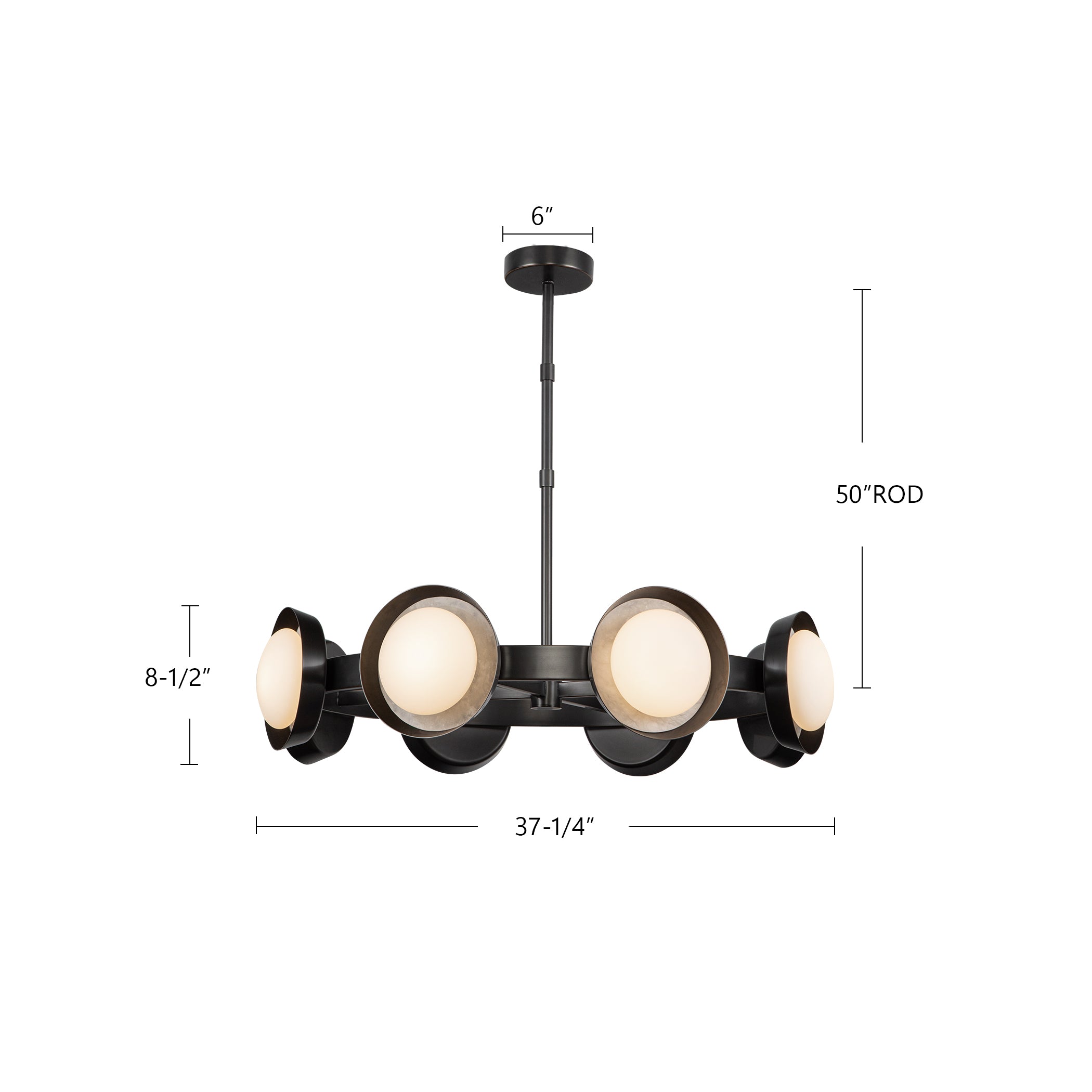 Alonso 37-in Vintage Brass/Alabaster LED Chandeliers