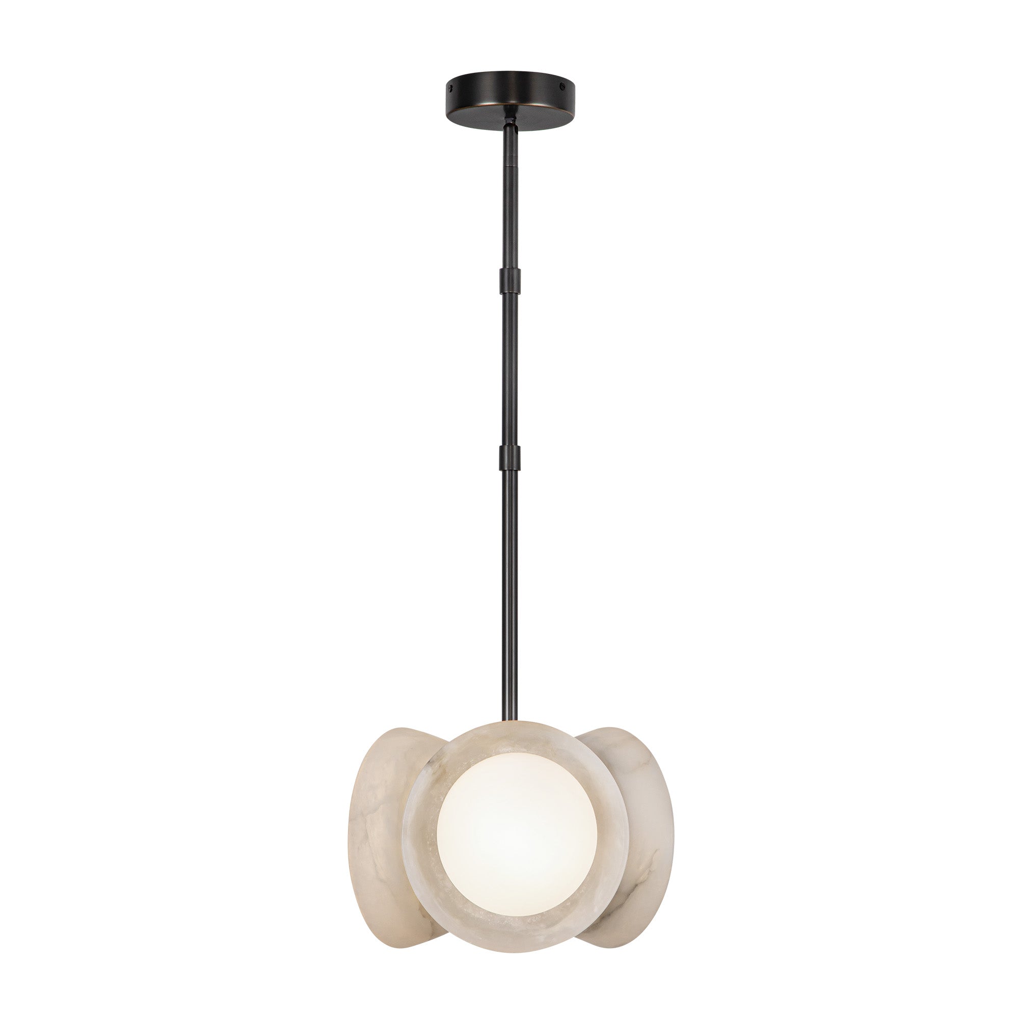 Alonso 13-in Urban Bronze/Alabaster LED Pendant