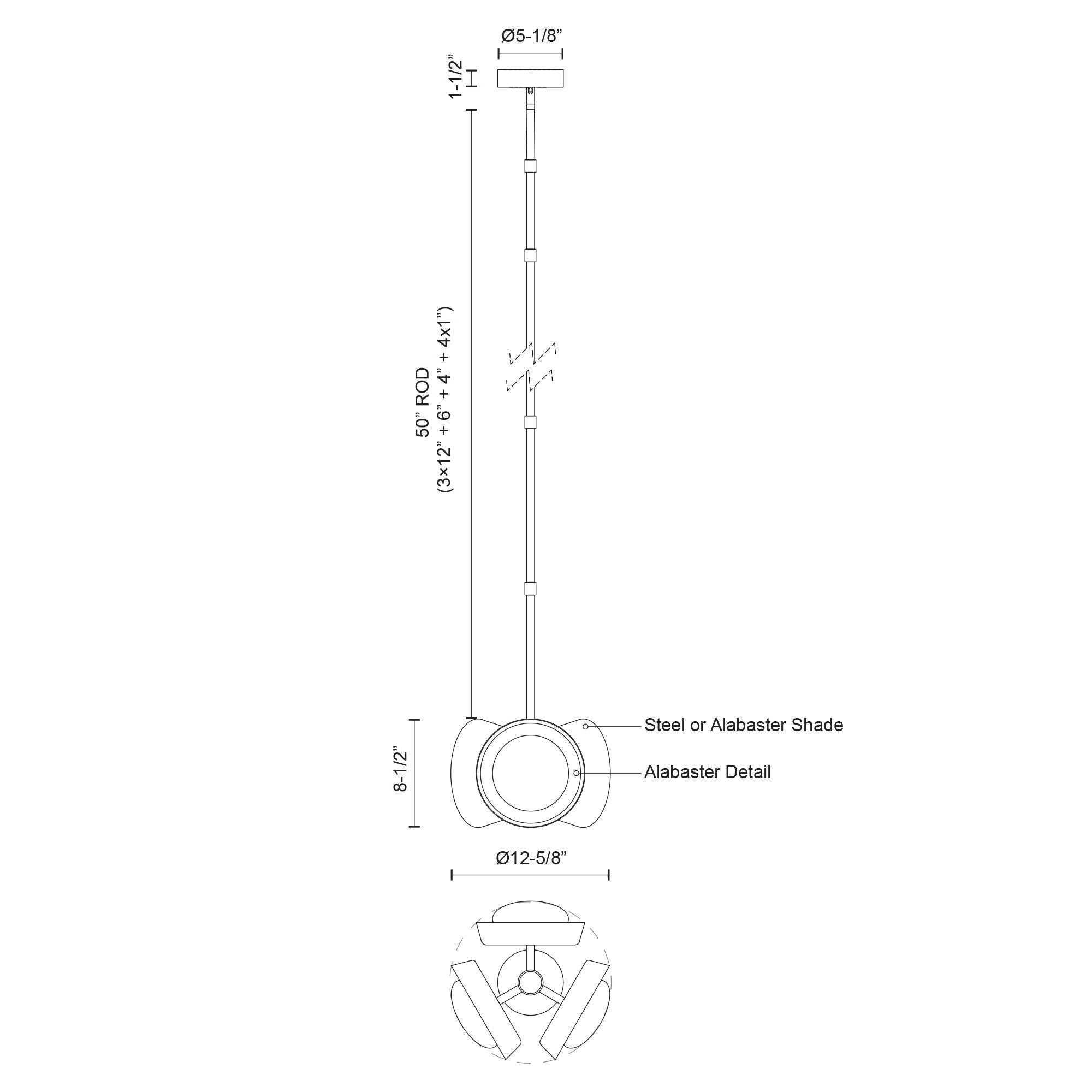 Alonso 13-in Urban Bronze LED Pendant