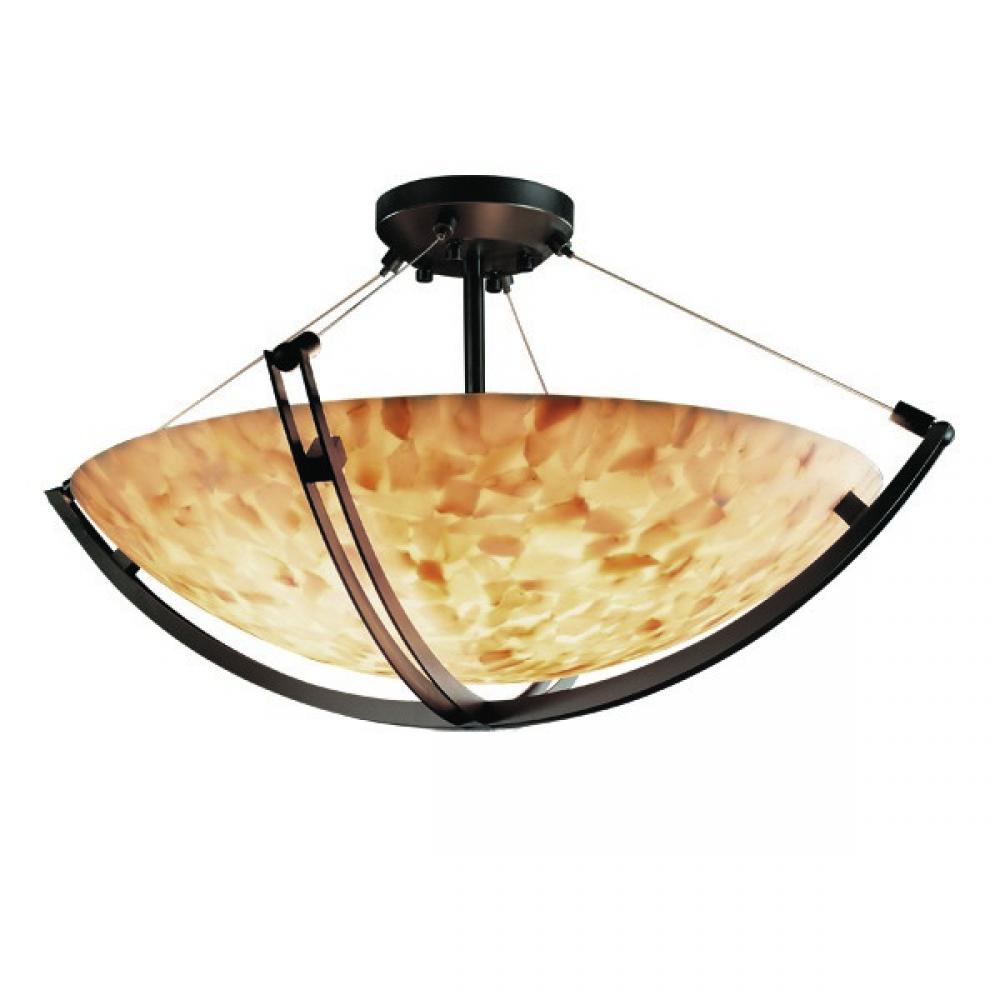 Justice Design Group CROSSBAR FAMILY ALR-9712-35-DBRZ Semi Flush Mt Transitional - Bronze