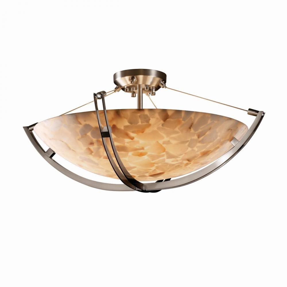 Justice Design Group CROSSBAR FAMILY ALR-9712-35-NCKL Semi Flush Mt Transitional - Nickel