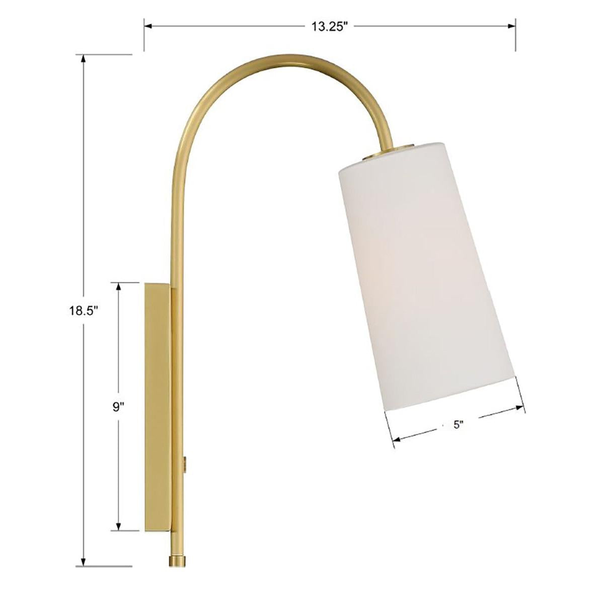 Crystorama Alexa ALX-4501-AG – 5 Inch – 1 Light – Sconce – Aged Brass – Damp Rated