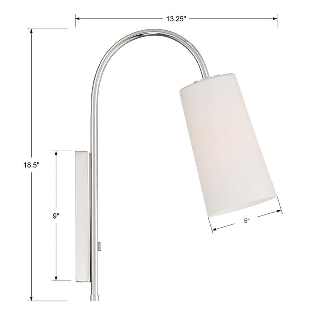 Crystorama Alexa ALX-4501-PN – 5 Inch – 1 Light – Sconce – Polished Nickel – Damp Rated