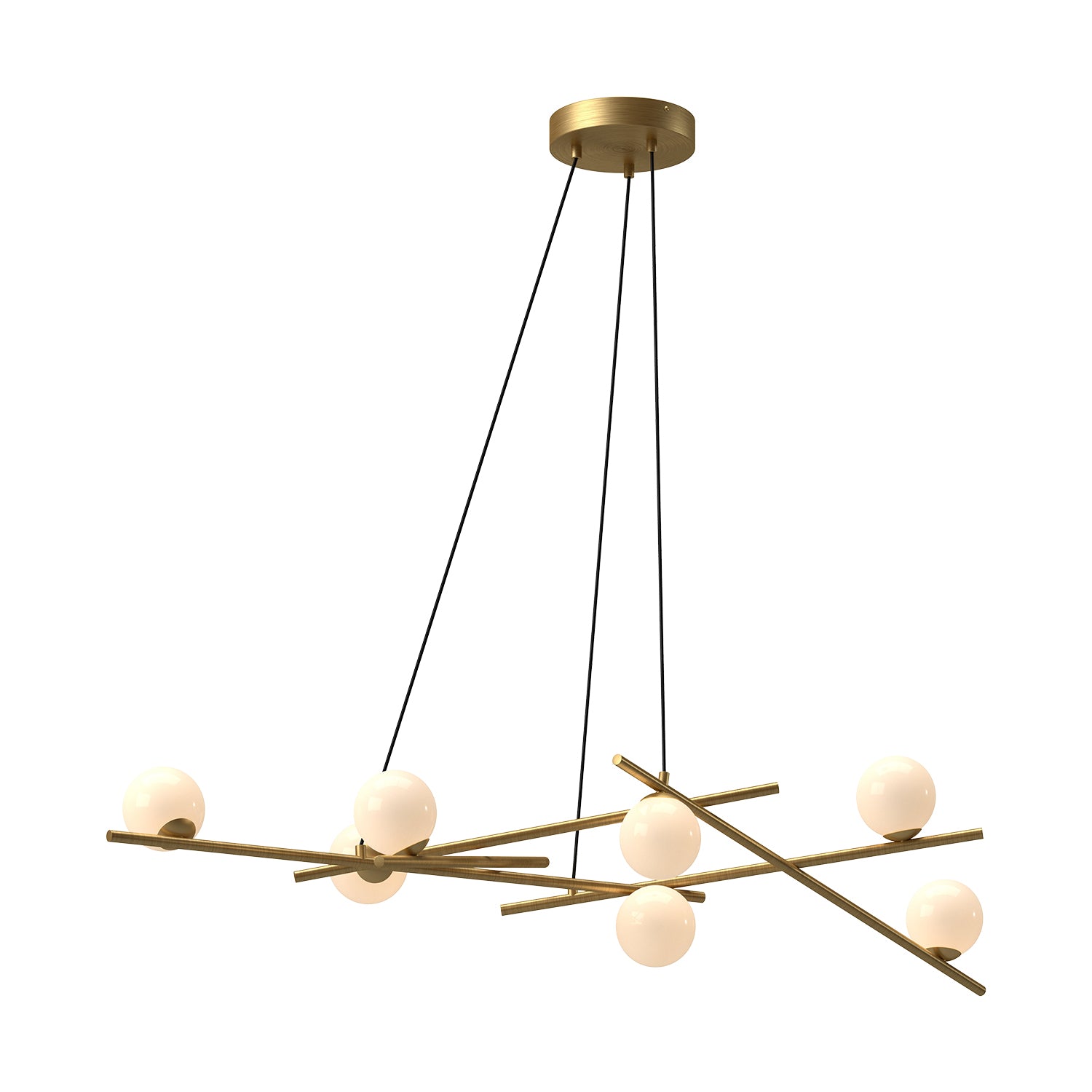 Kuzco Amara CH89854-BG/GO-UNV LED Chandelier, UL Listed, Brushed Gold/Glossy Opal Glass